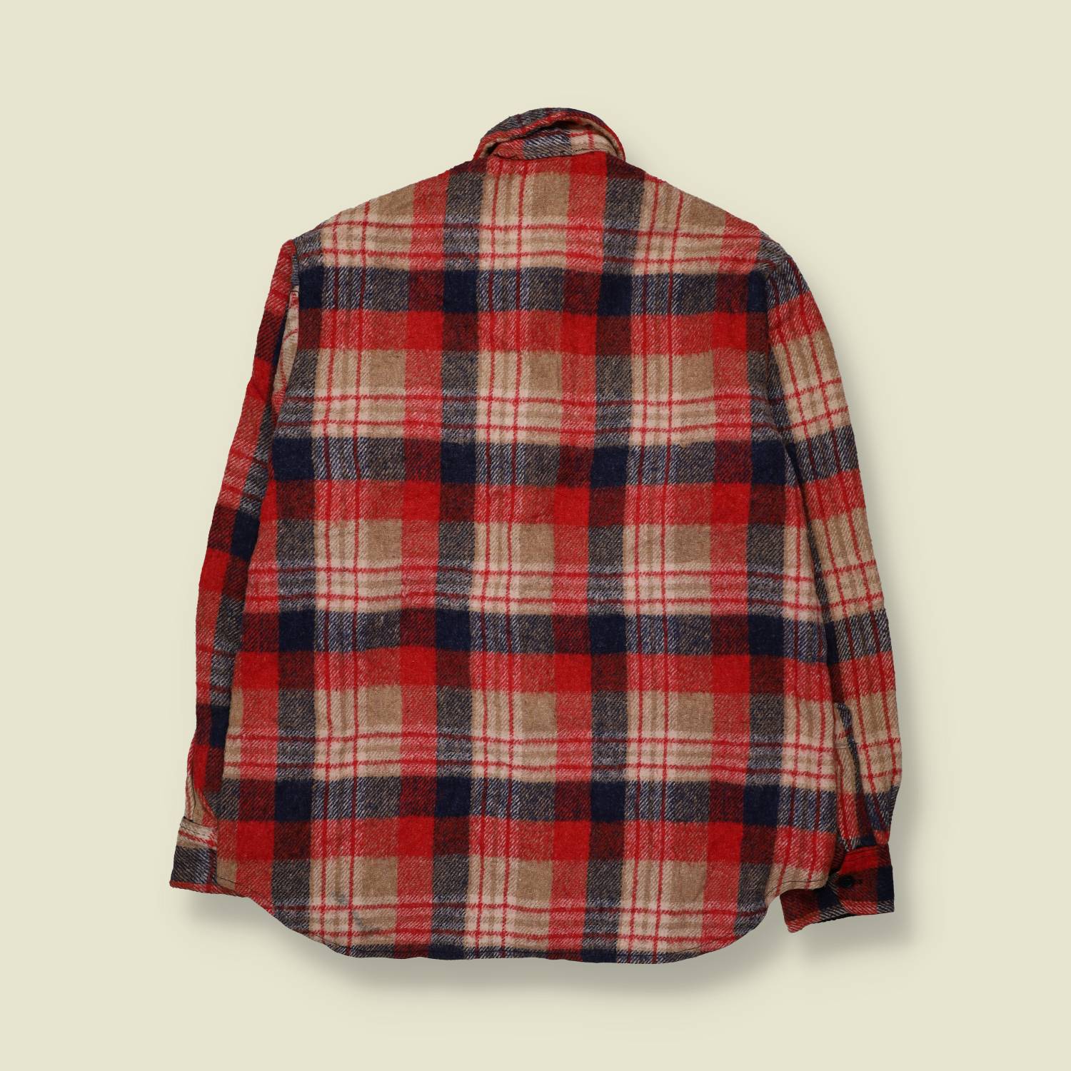 1970s | Alexander's | CPO Wool Shirt | Red/Navy Plaid - S