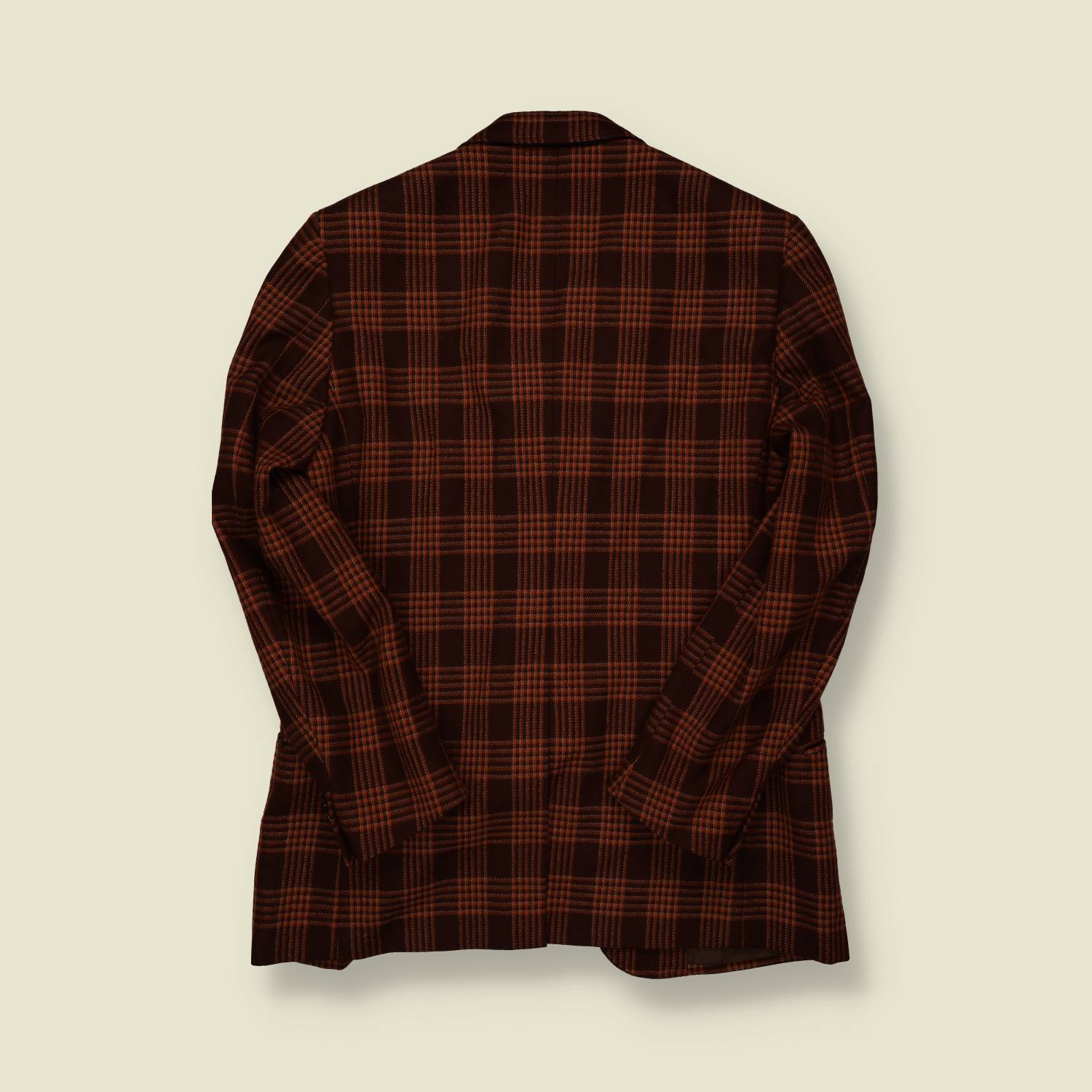 1970s Siva Plaid Sport Coat – Brown & Orange Check - S/M