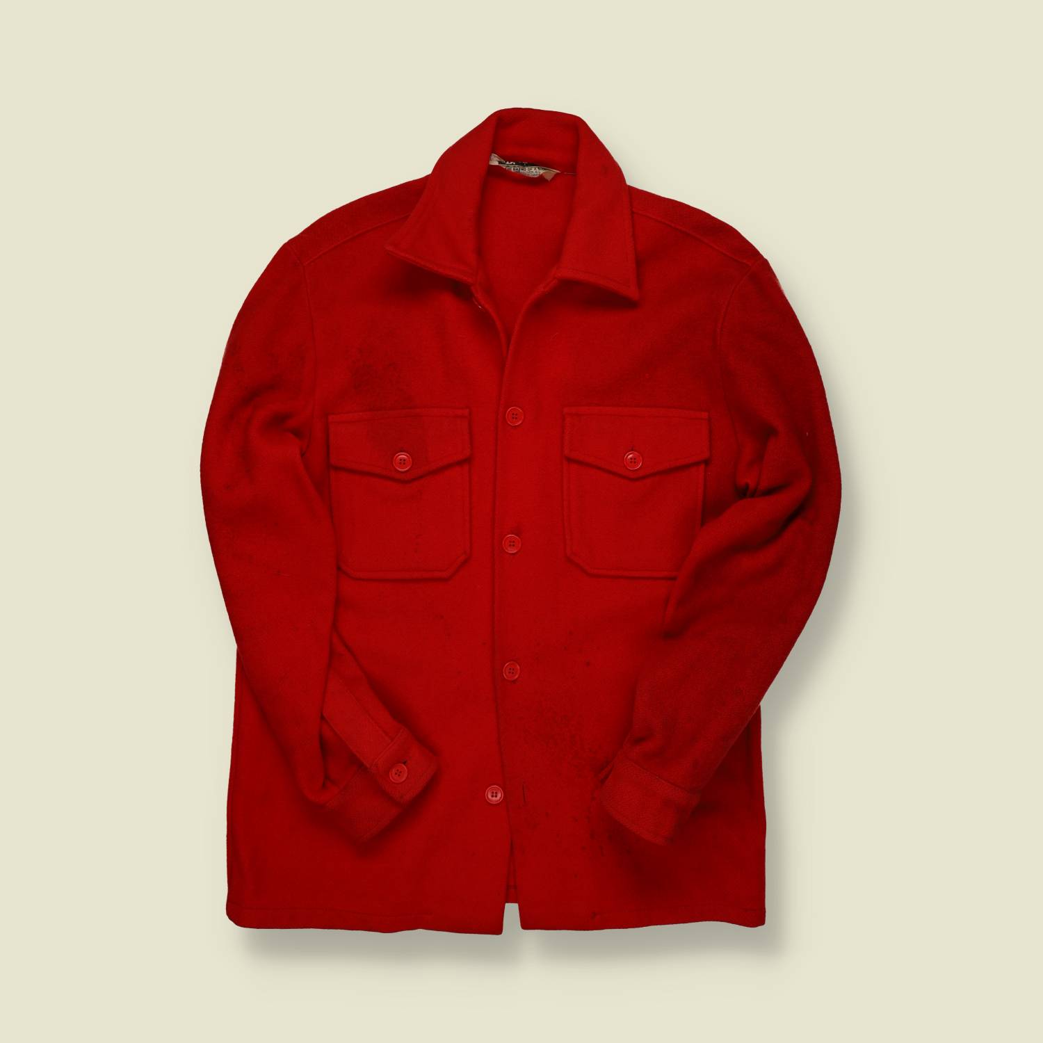 1960s Pioneer Wool Overshirt – Red Workwear - M