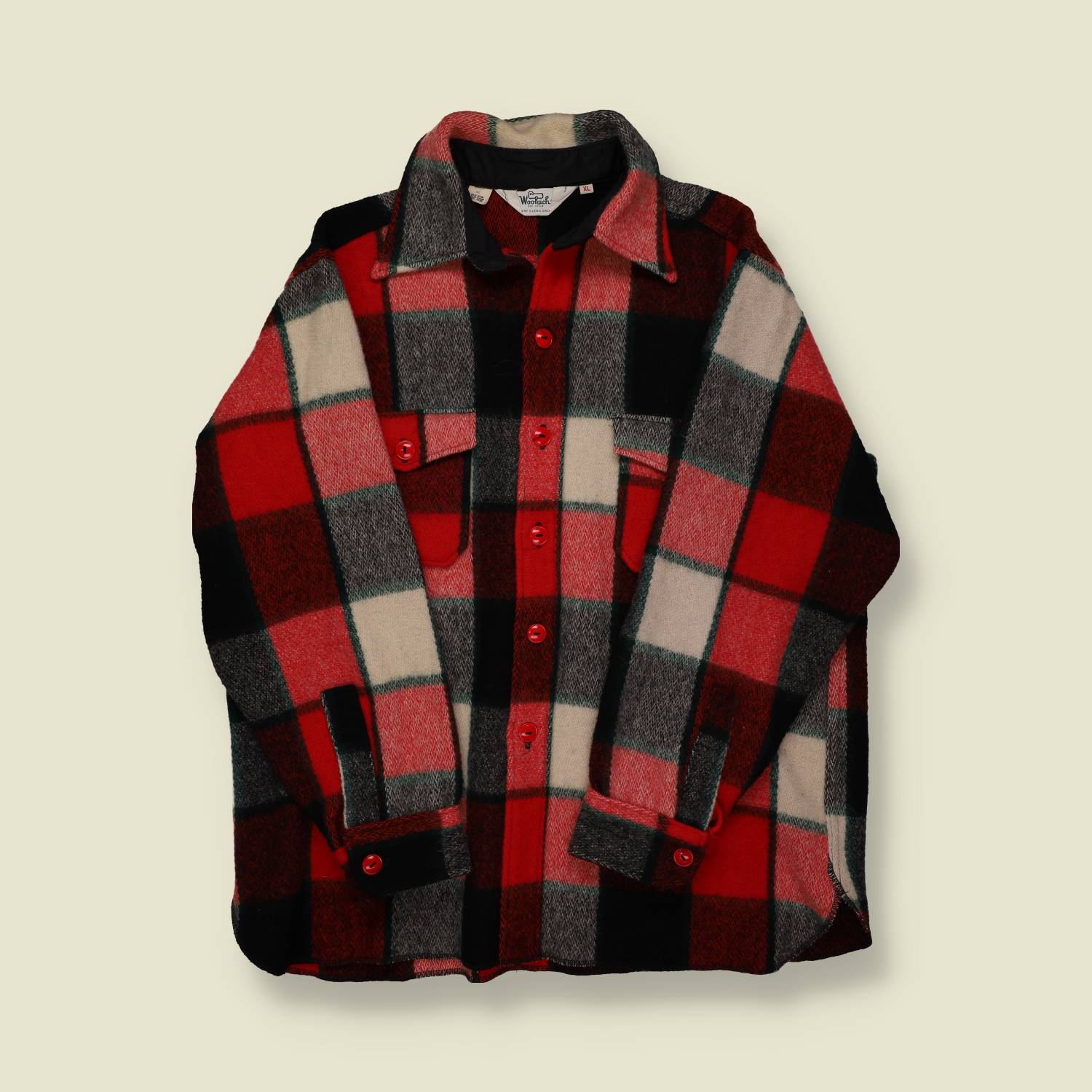 1980s Woolrich Buffalo Plaid Wool Overshirt – Red/Black - XL