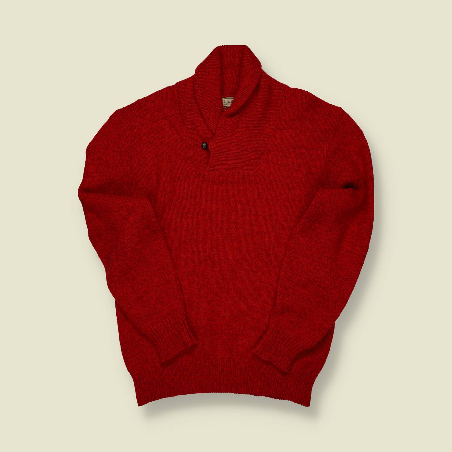 1970s L.L. Bean Shawl Collar Sweater – Red Wool - M