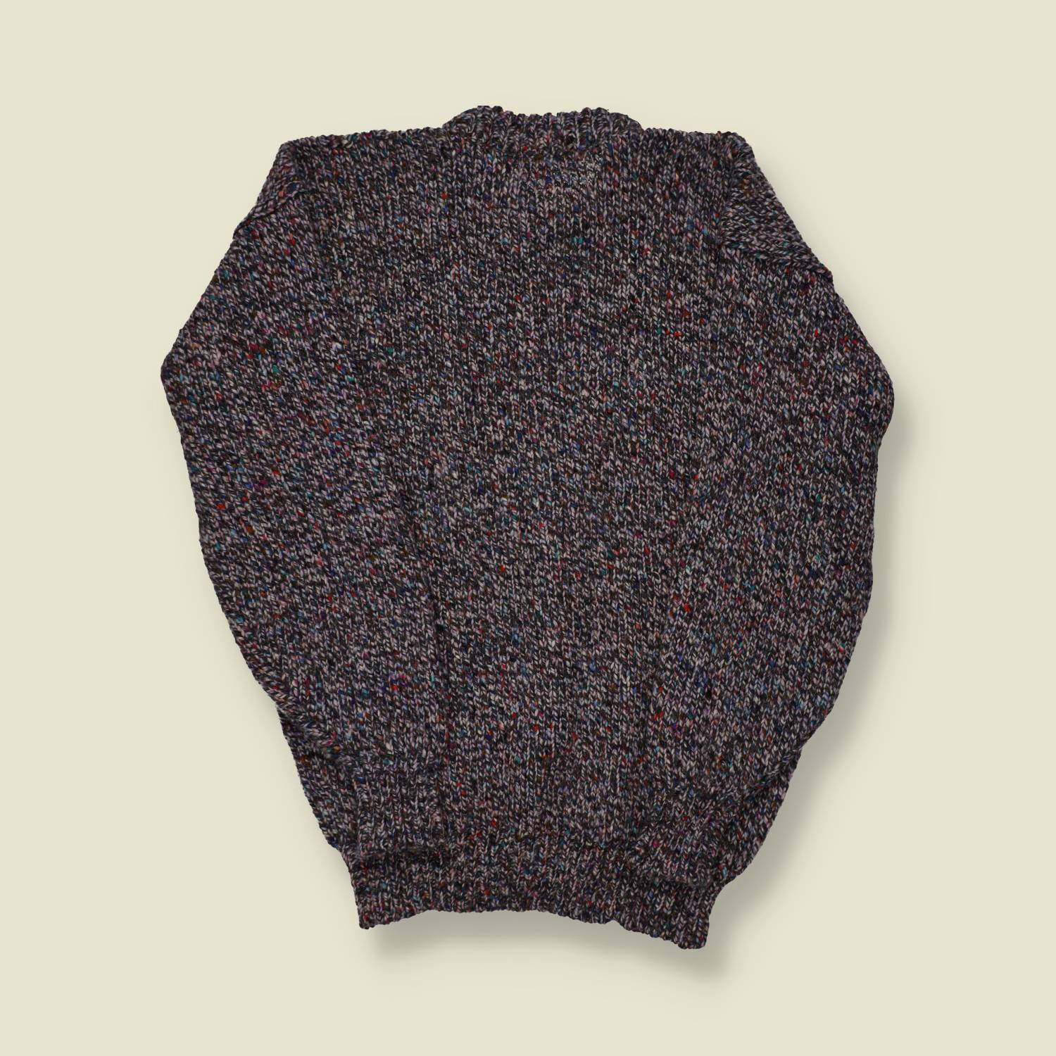 1980s Hemisphere Irish Sweater – Speckled Wool Cable Knit - XL
