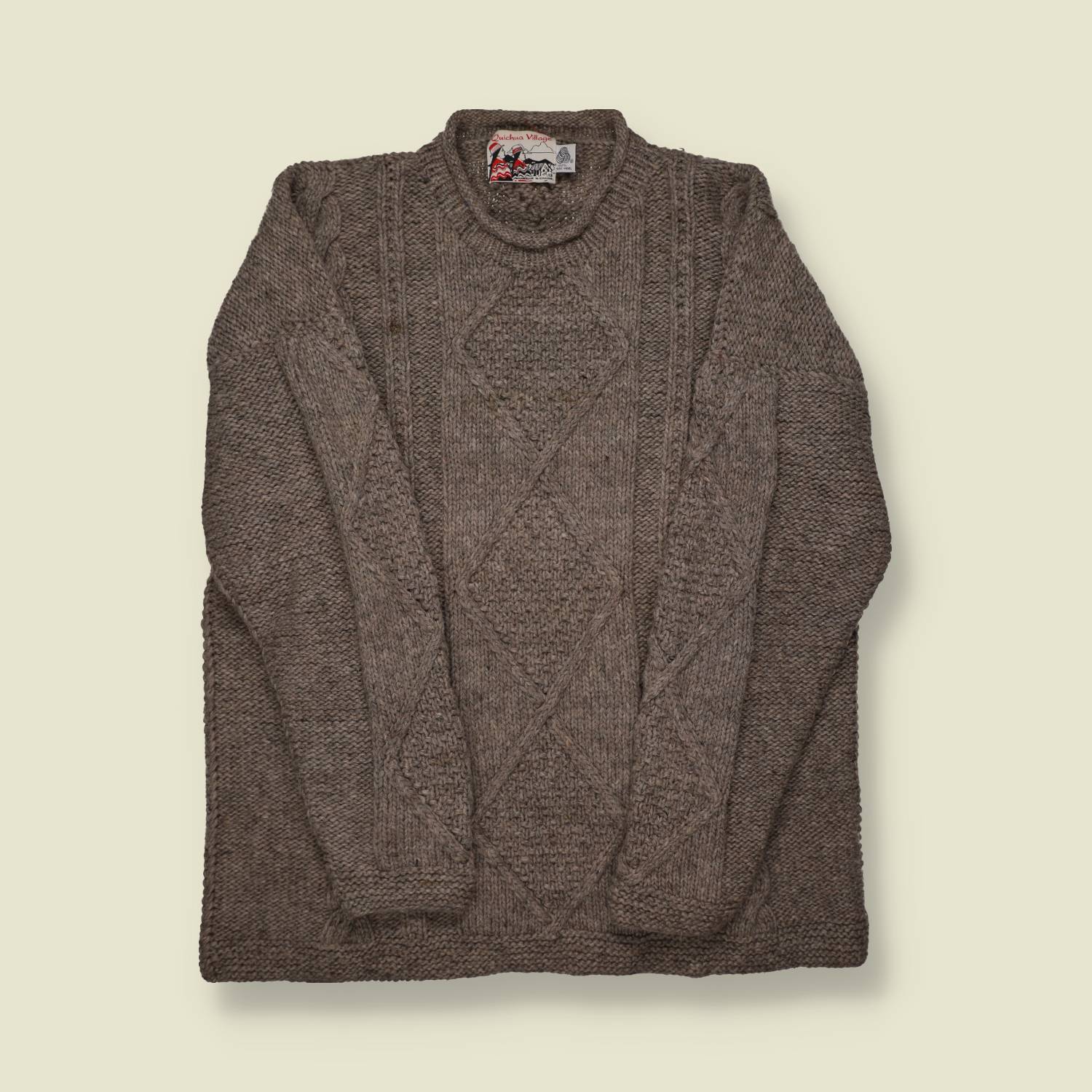 1980s Quichua Village Wool Sweater – Handcrafted Andean Knit - XXL
