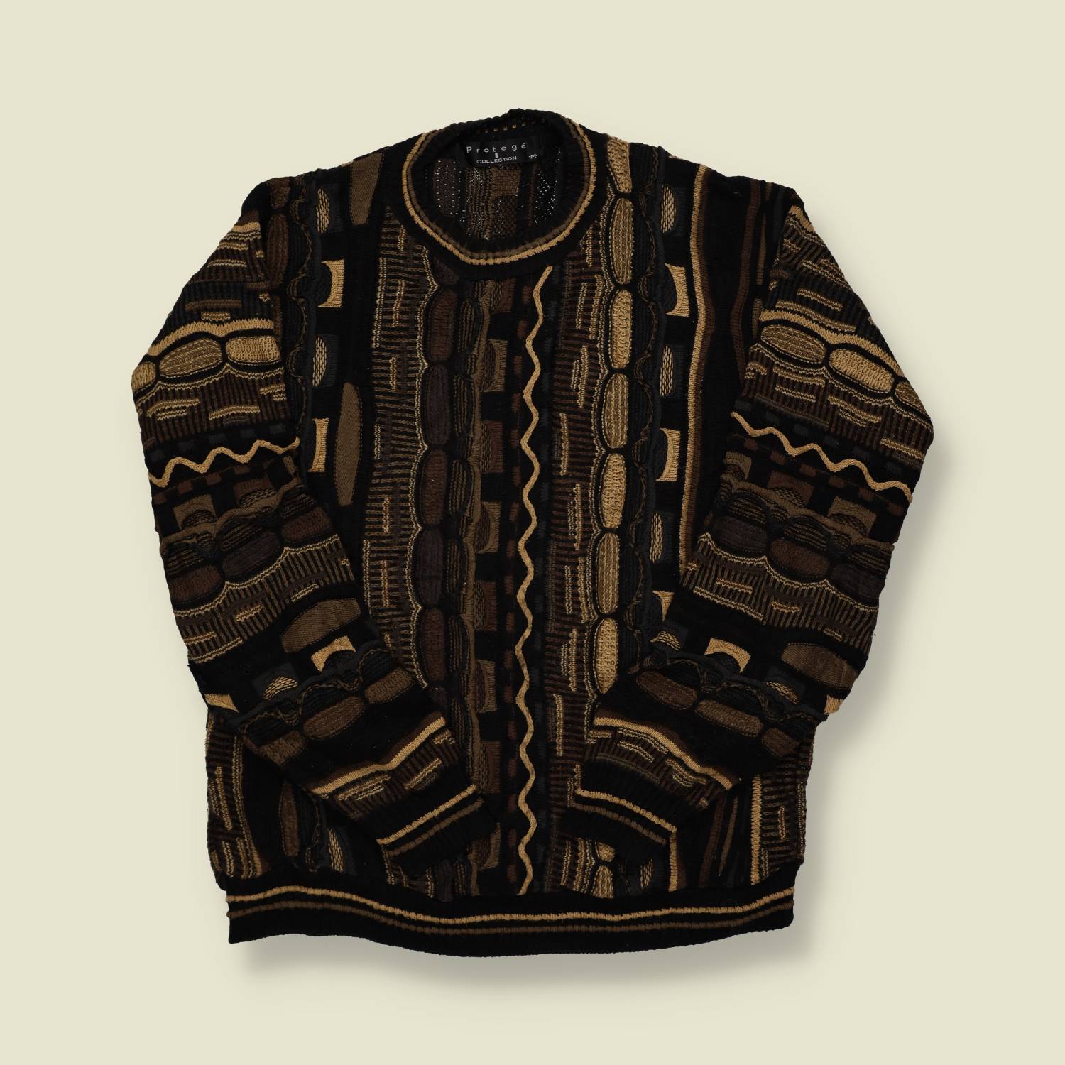 1990s Protegé Collection Sweater – Coogi Style Knit - M