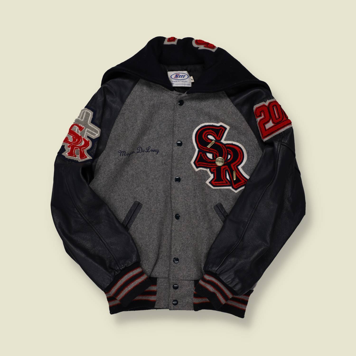 2010s Neff Varsity Jacket – SR Letterman with Hood - S
