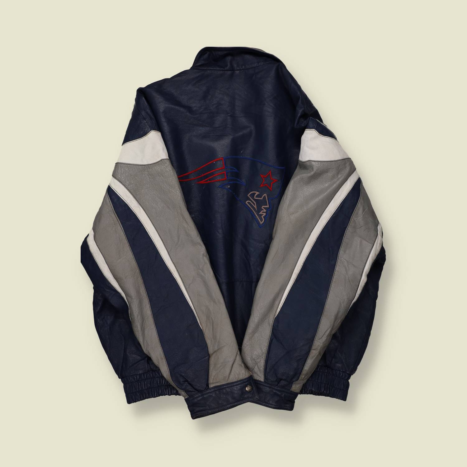 1990s Pro Player NFL New England Patriots Leather Jacket - XXL