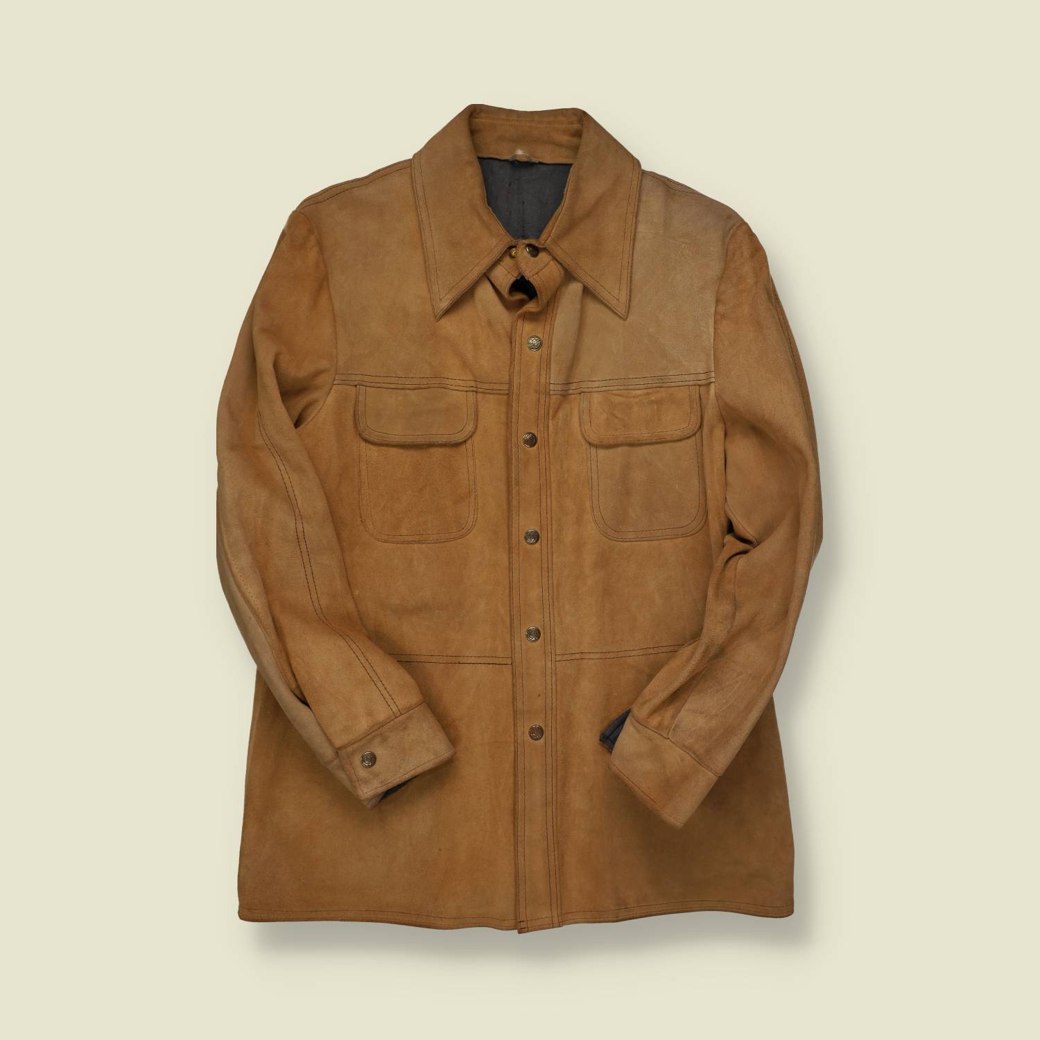 1970s Suede Life Leather Overshirt Jacket - S