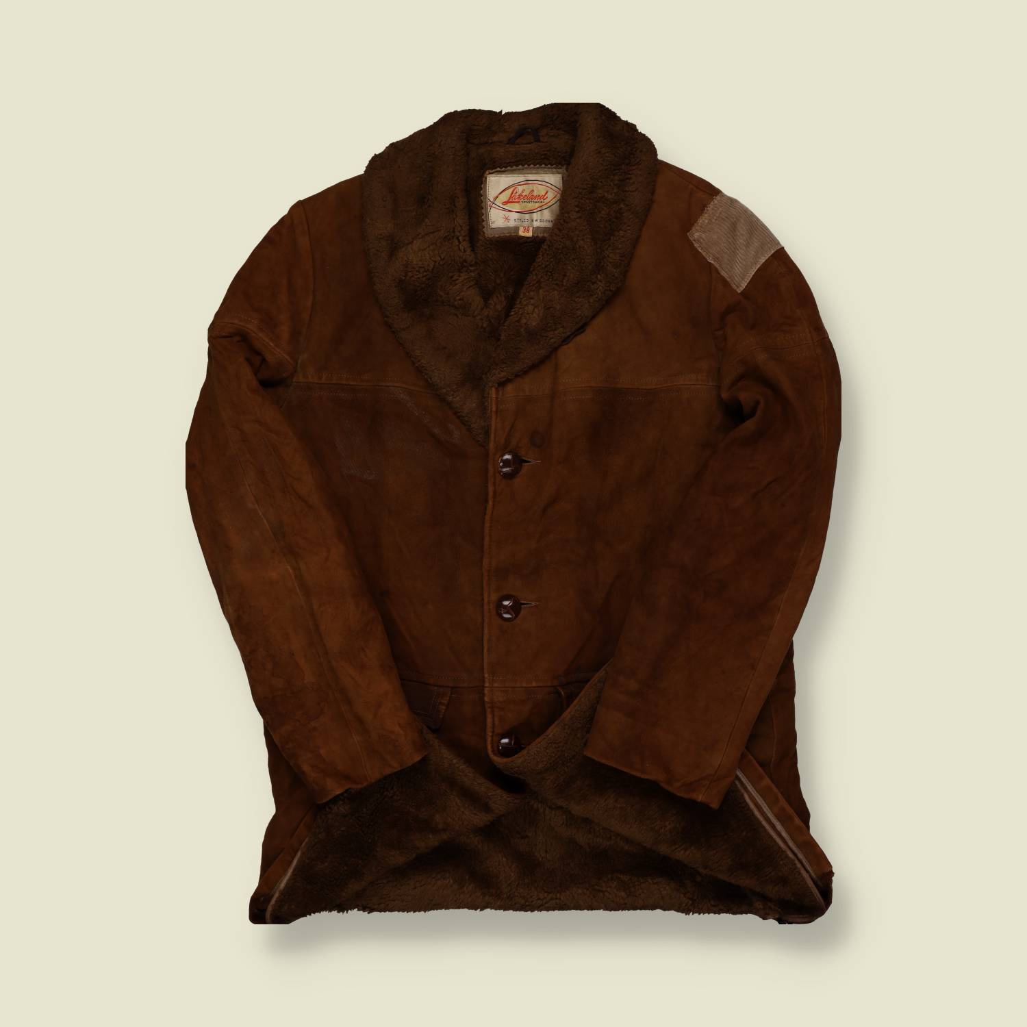 1970s Lakeland Shearling Coat – Repaired Detail - M