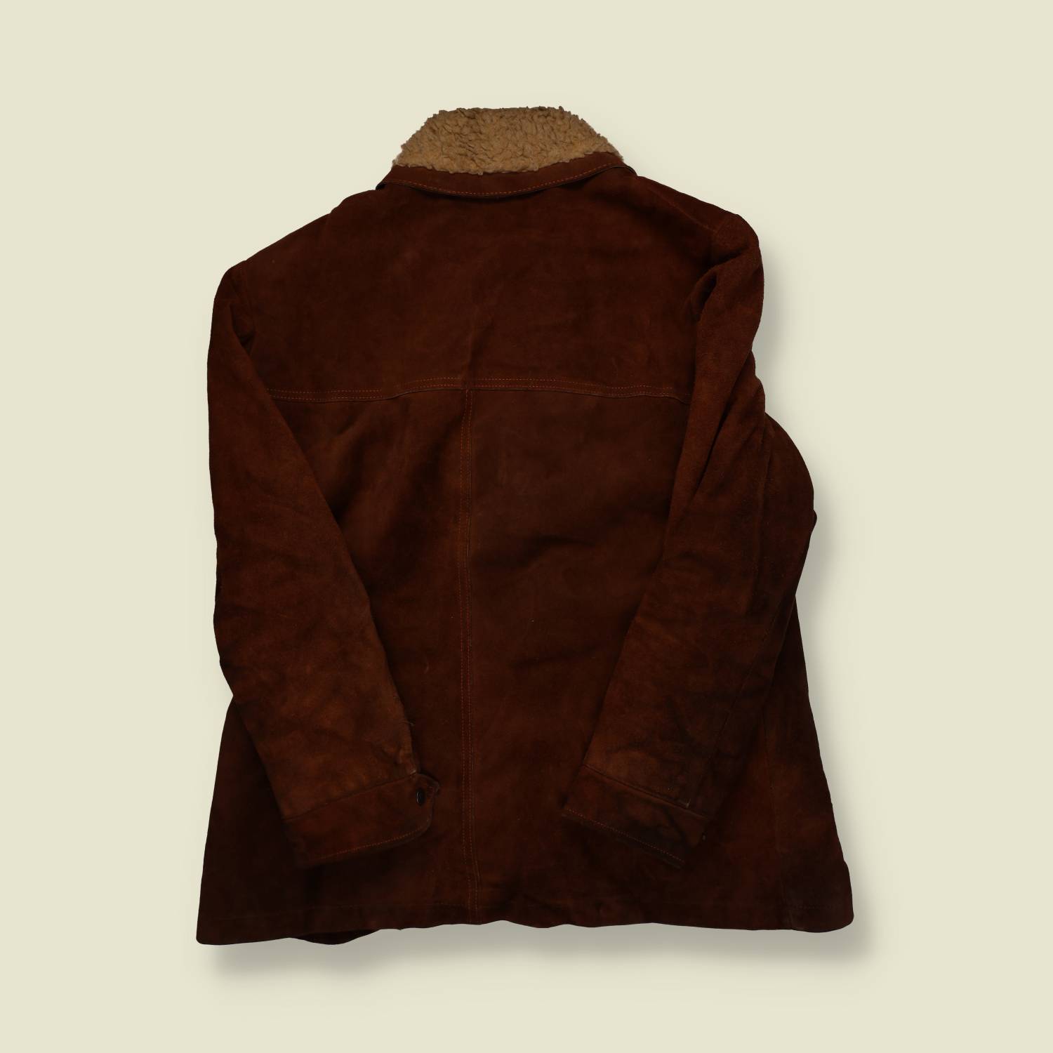 1970s William Barry Shearling Leather Shirt Jacket - M