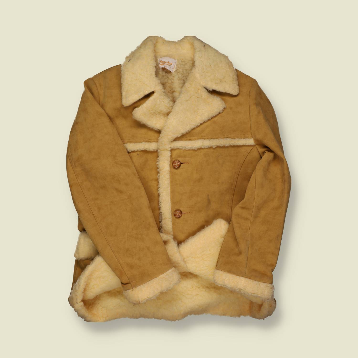 1970s Fingerhut Fashions Faux Sheepskin Coat - L