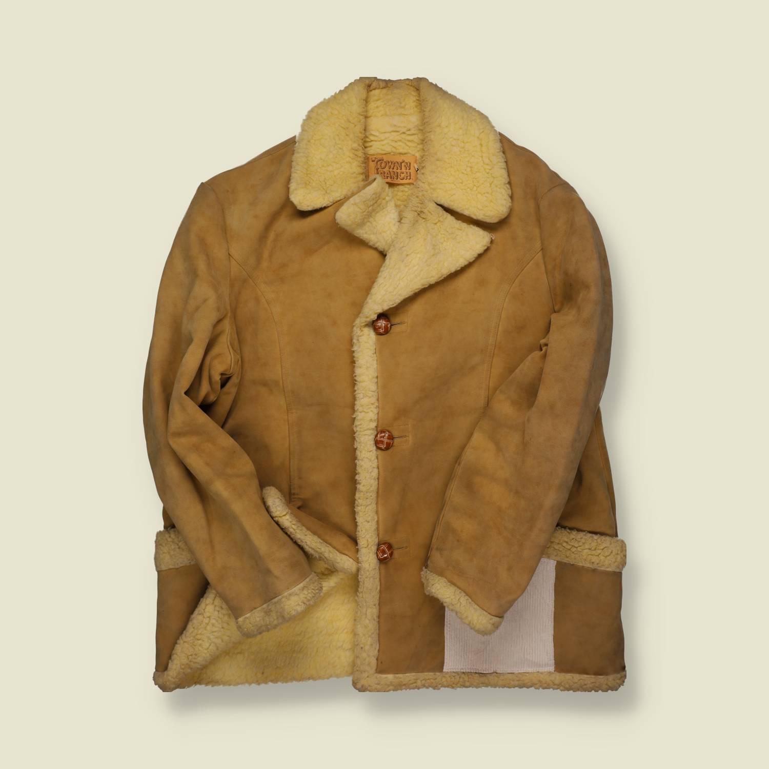 1970s Town n' Ranch Faux Sheepskin Coat - L