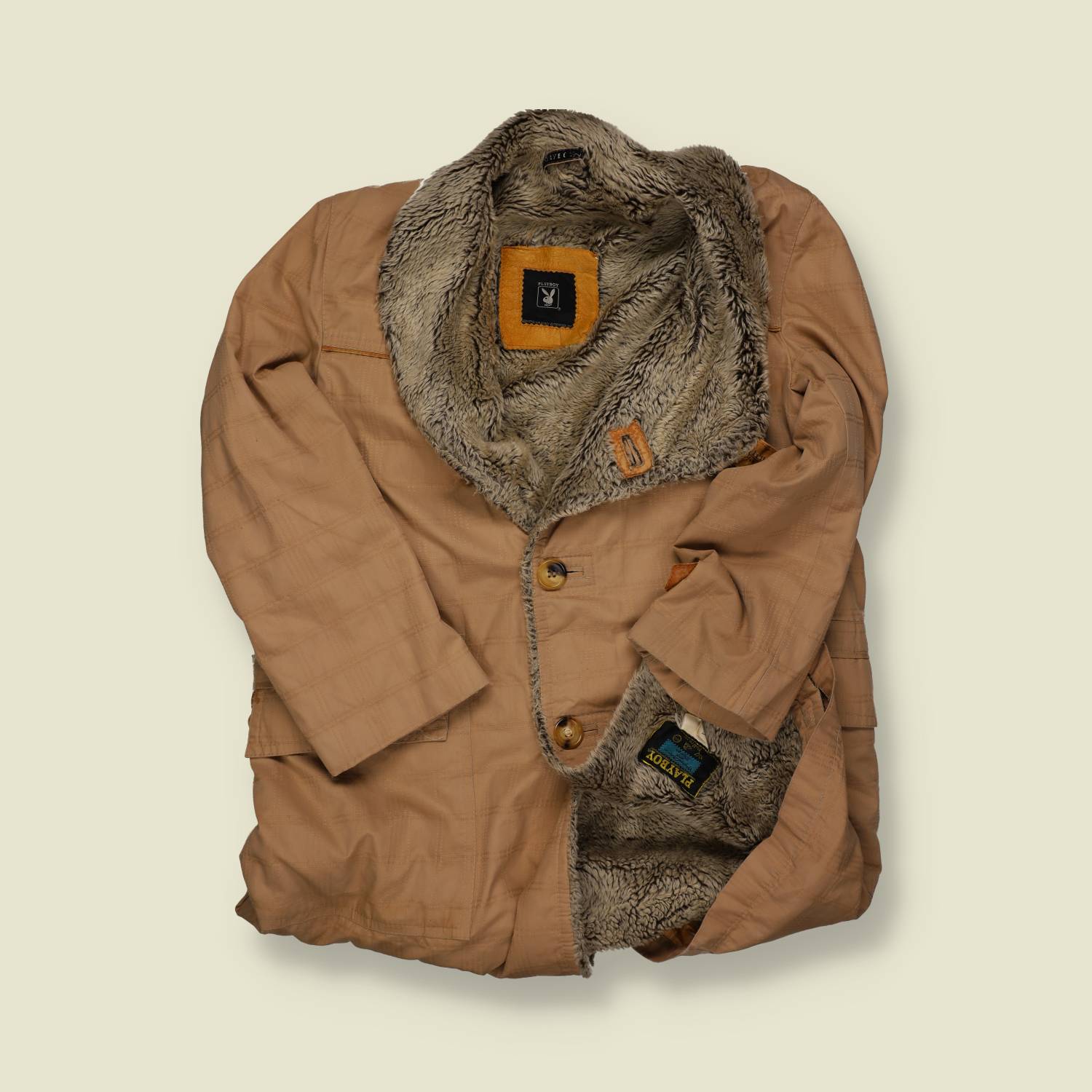 1970s Playboy Faux Fur Lined Jacket - L