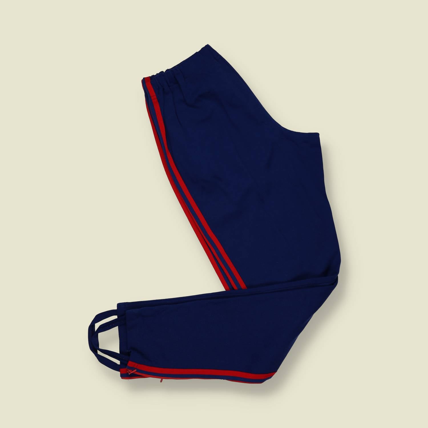 1970s | Adidas | Navy Track Pants – Red Triple Stripe - w24-32