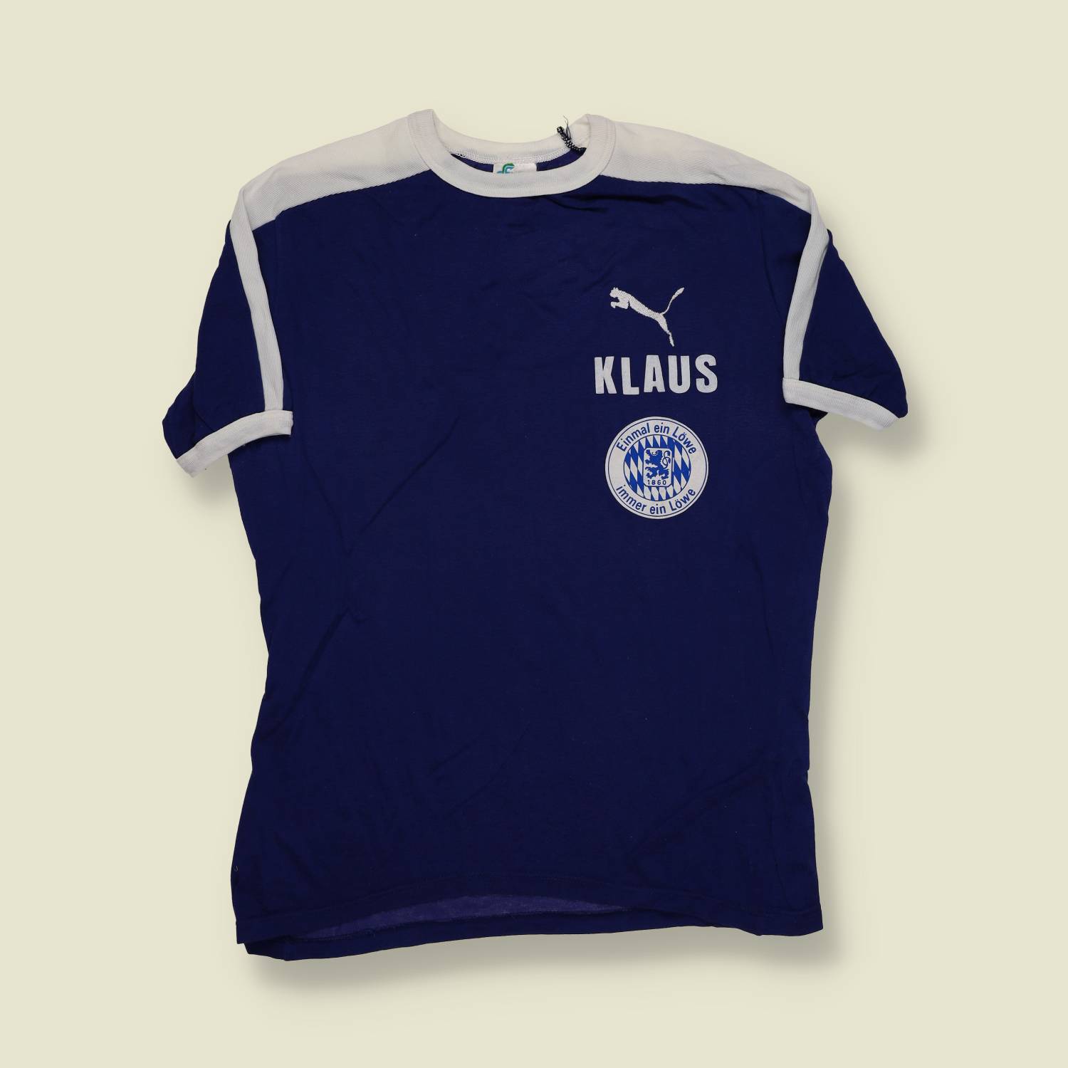 1970s | Formal / Puma | TSV 1860 München “Klaus” Training Tee – Navy & White - S