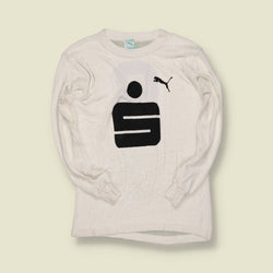 1970s | Puma (Made in Austria) | Long-Sleeve Sponsor Tee – White - XS