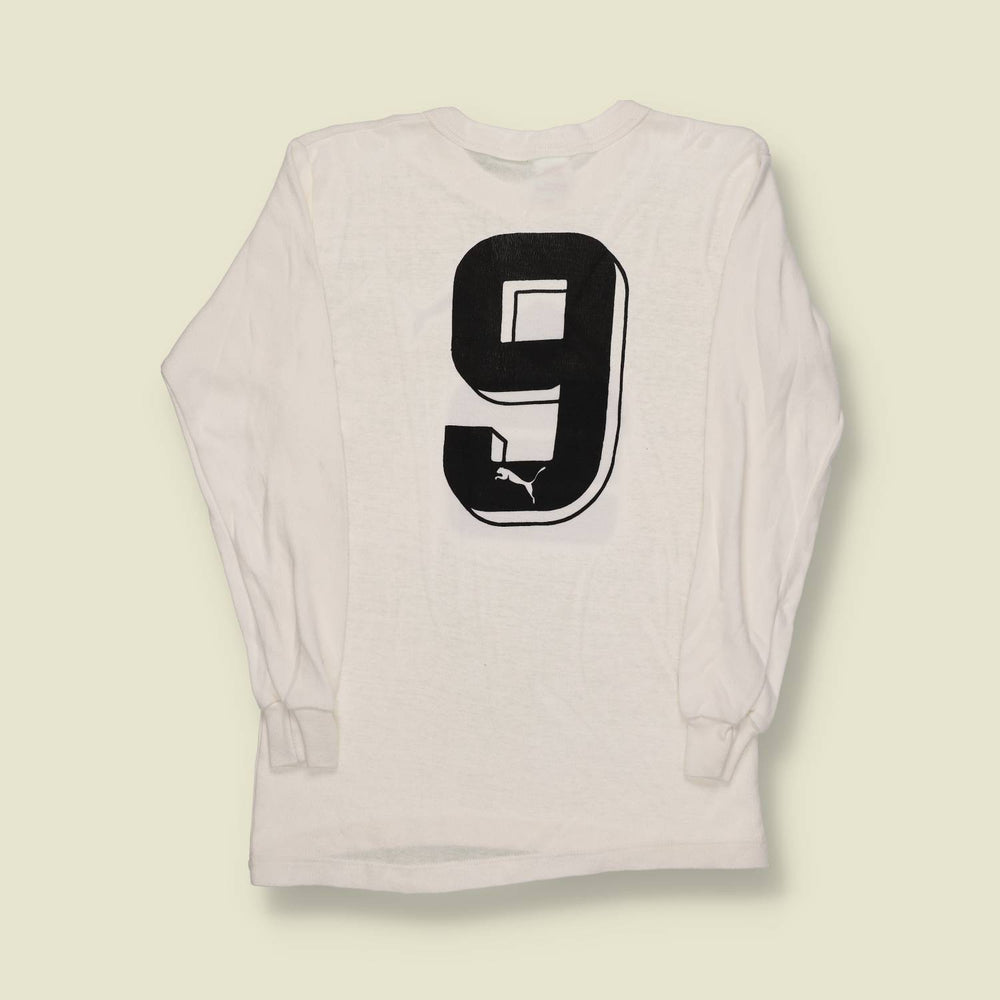 1970s | Puma (Made in Austria) | Long-Sleeve Sponsor Tee – White - XS