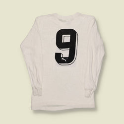 1970s | Puma (Made in Austria) | Long-Sleeve Sponsor Tee – White - XS