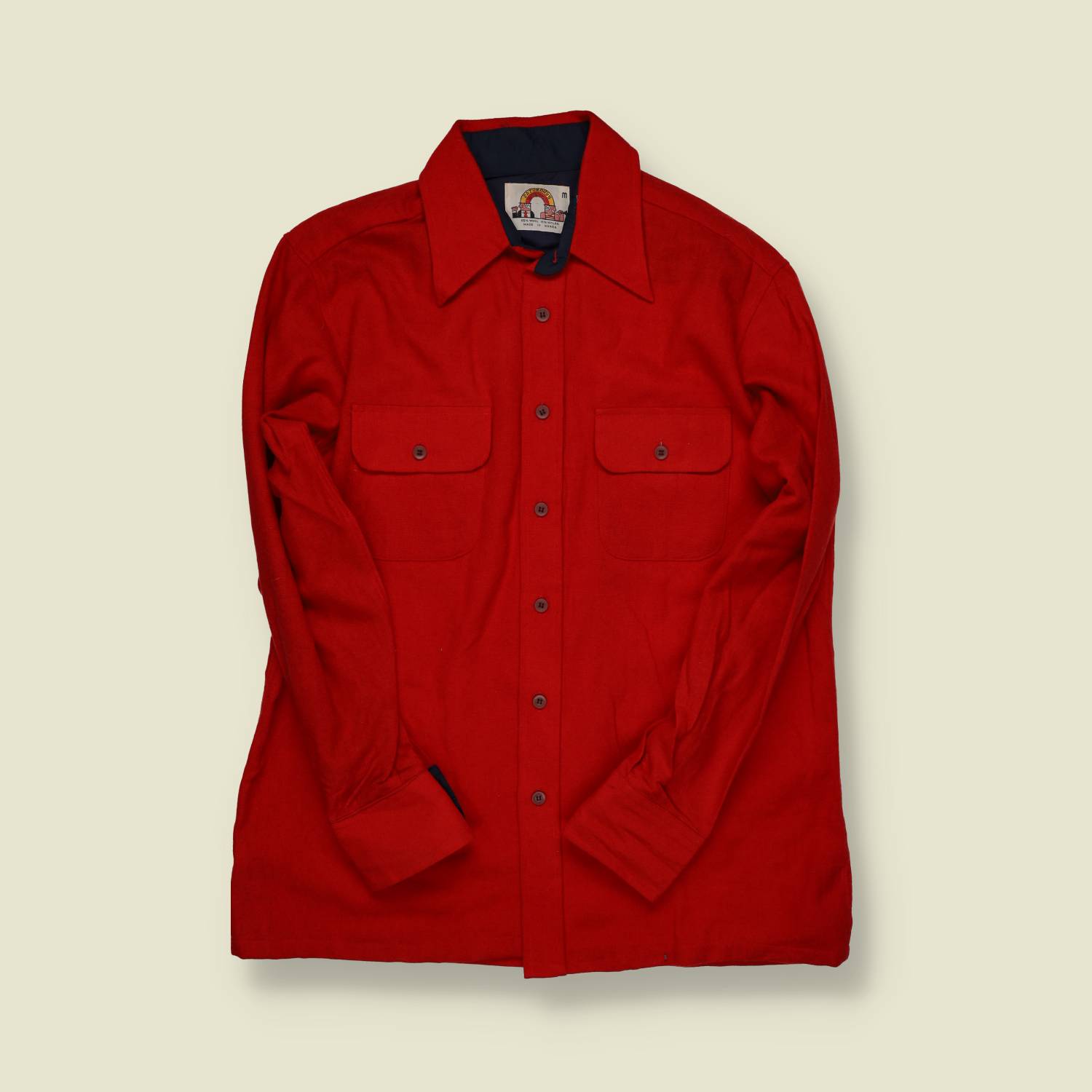 1970s | Glacier Wear | Red Wool Overshirt - M