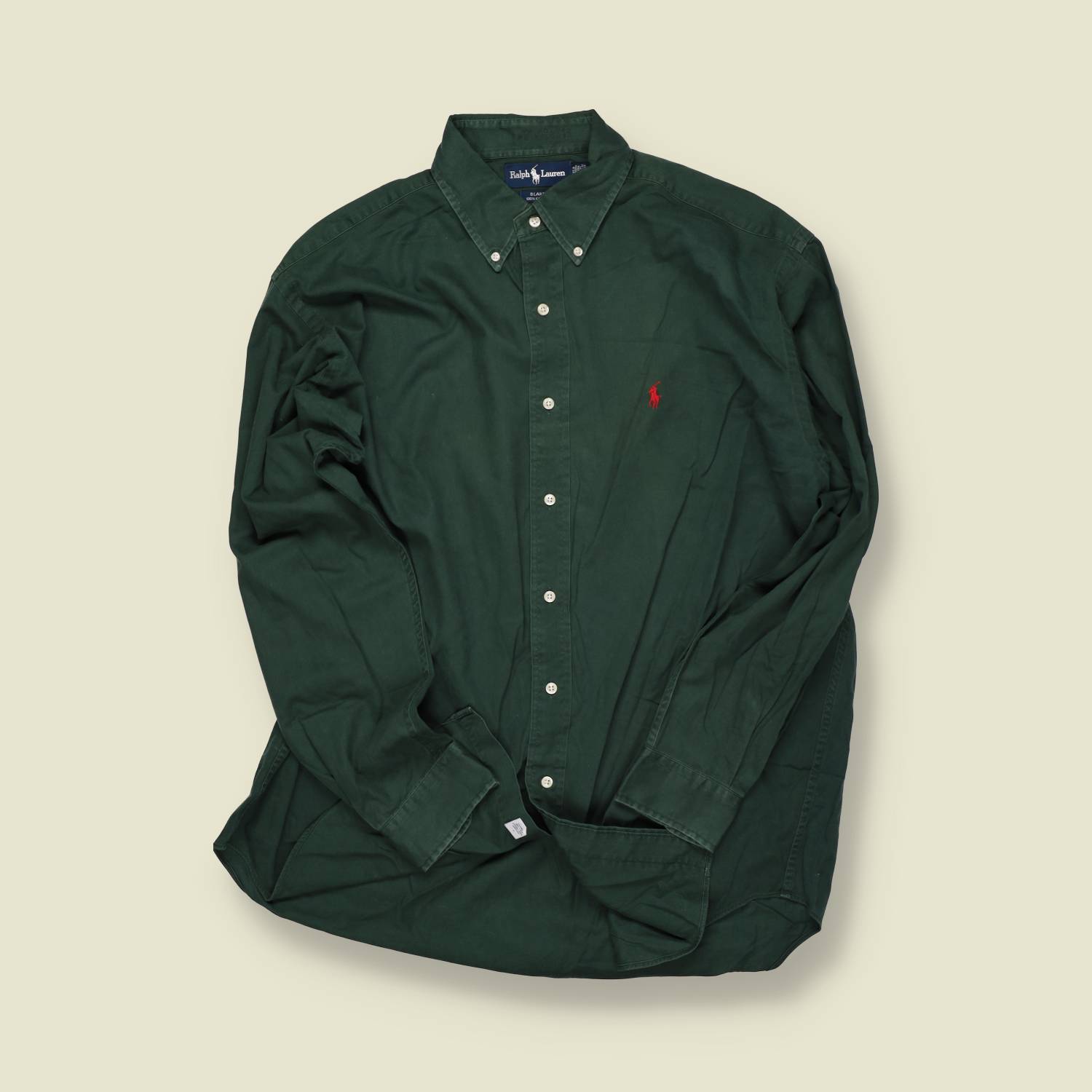 1990s | Ralph Lauren | Classic Oxford Shirt – Forest Green - XL