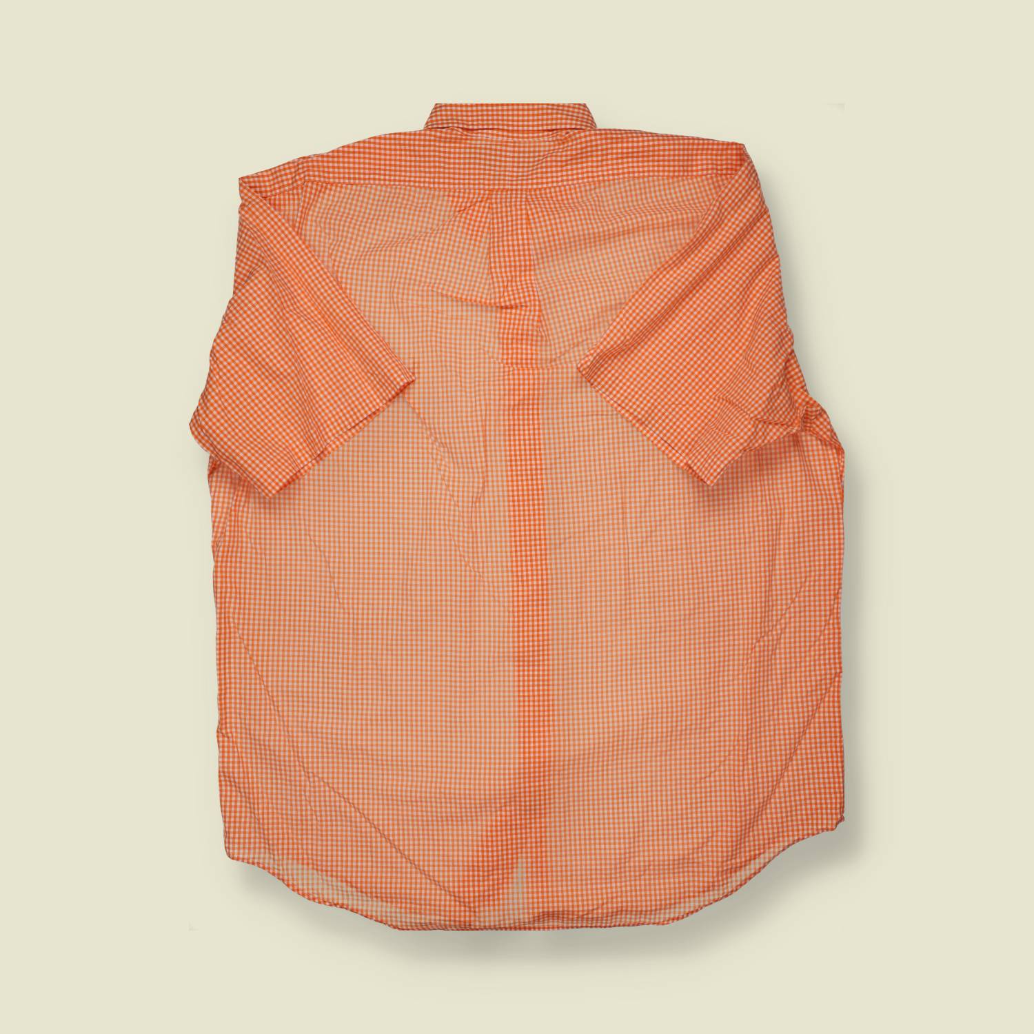 1990s | Ralph Lauren | Gingham Short-Sleeve Oxford Shirt – Orange - XL