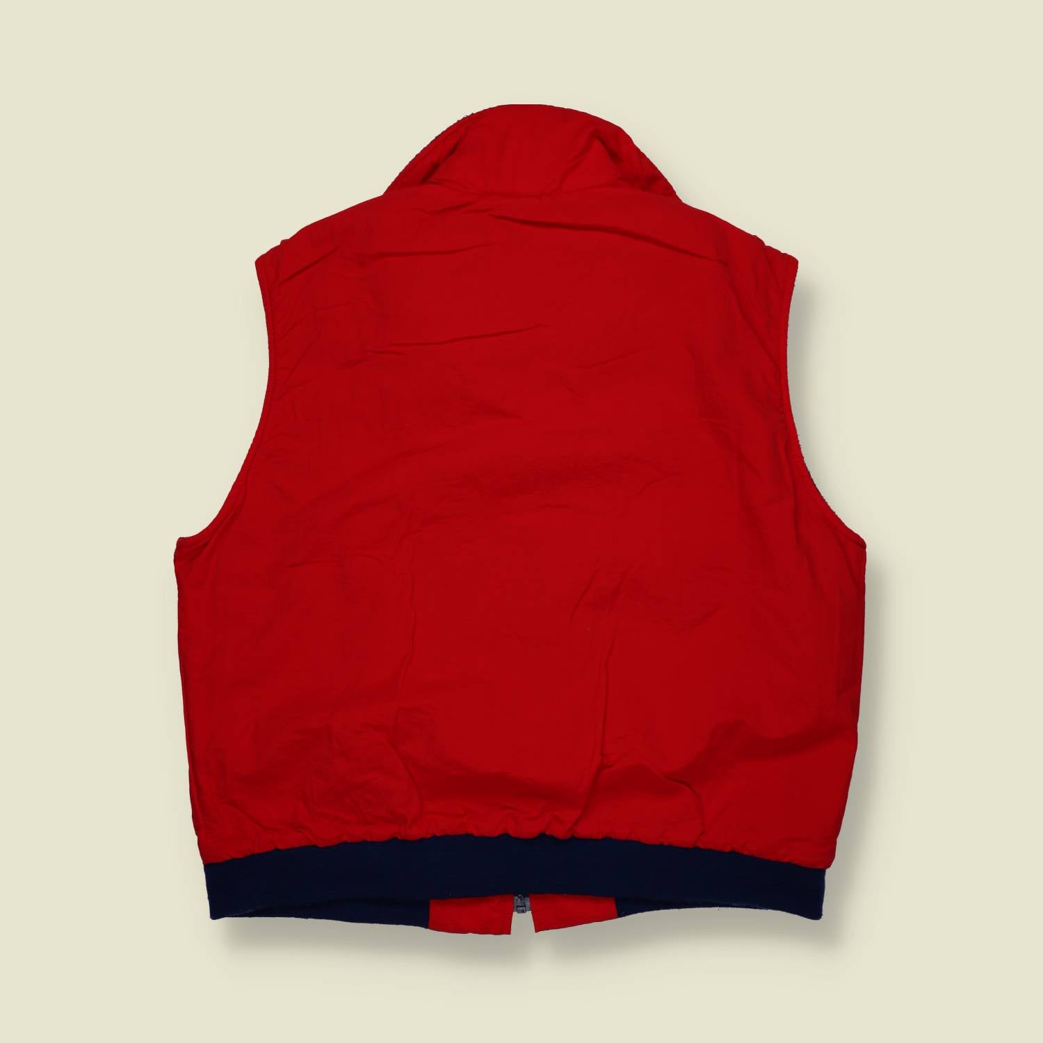 1990s | Woolrich | Fleece-Lined Outdoor Vest – Red & Navy - M