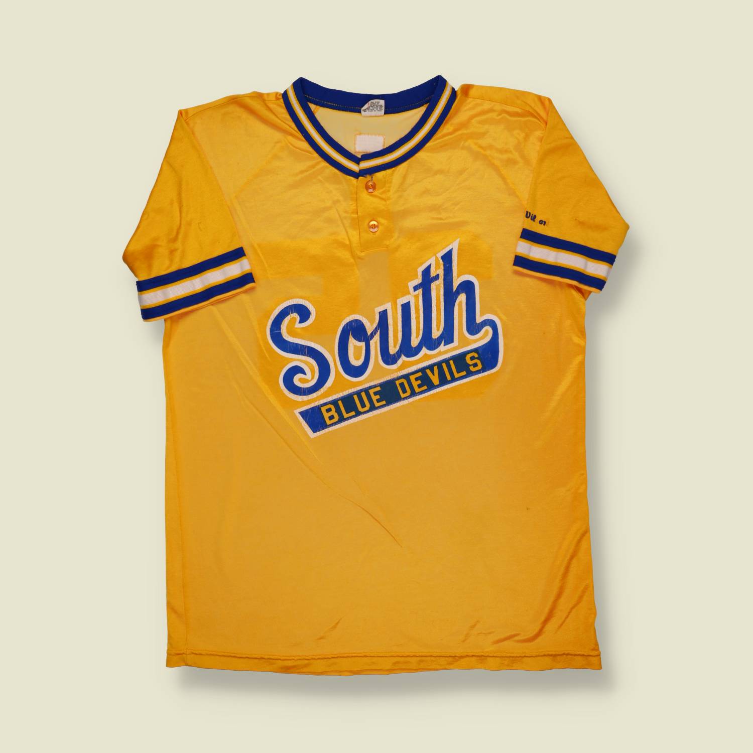 1960s/1970s | Wilson | “South Blue Devils” Jersey – Gold & Blue - S/M