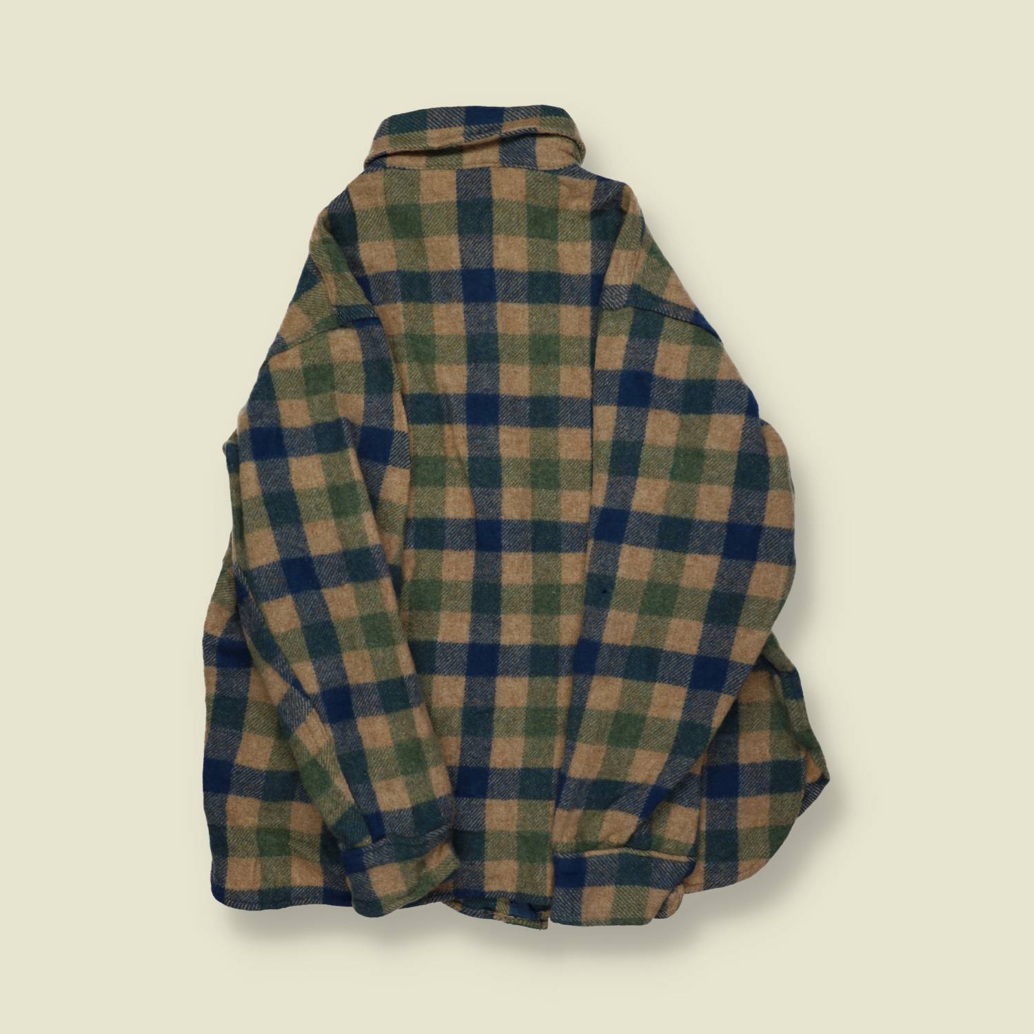 1970s | Woolrich | Wool Overshirt – Green & Navy Check - S