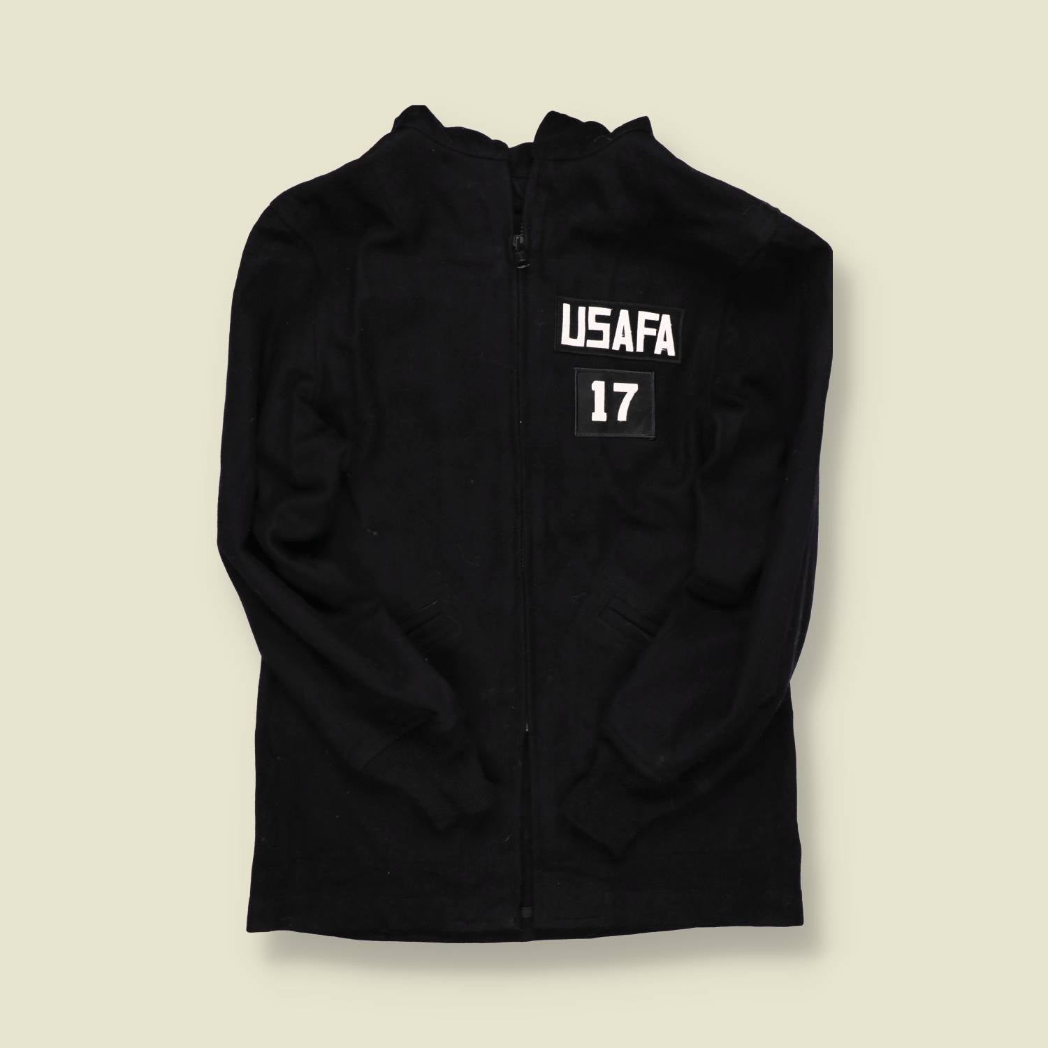 1970s | USAFA | Zip-Front Military Training Hoodie – Black - S