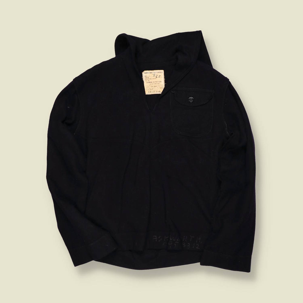 1950s | U.S. Navy | Wool Watch Hoodie – Black - S