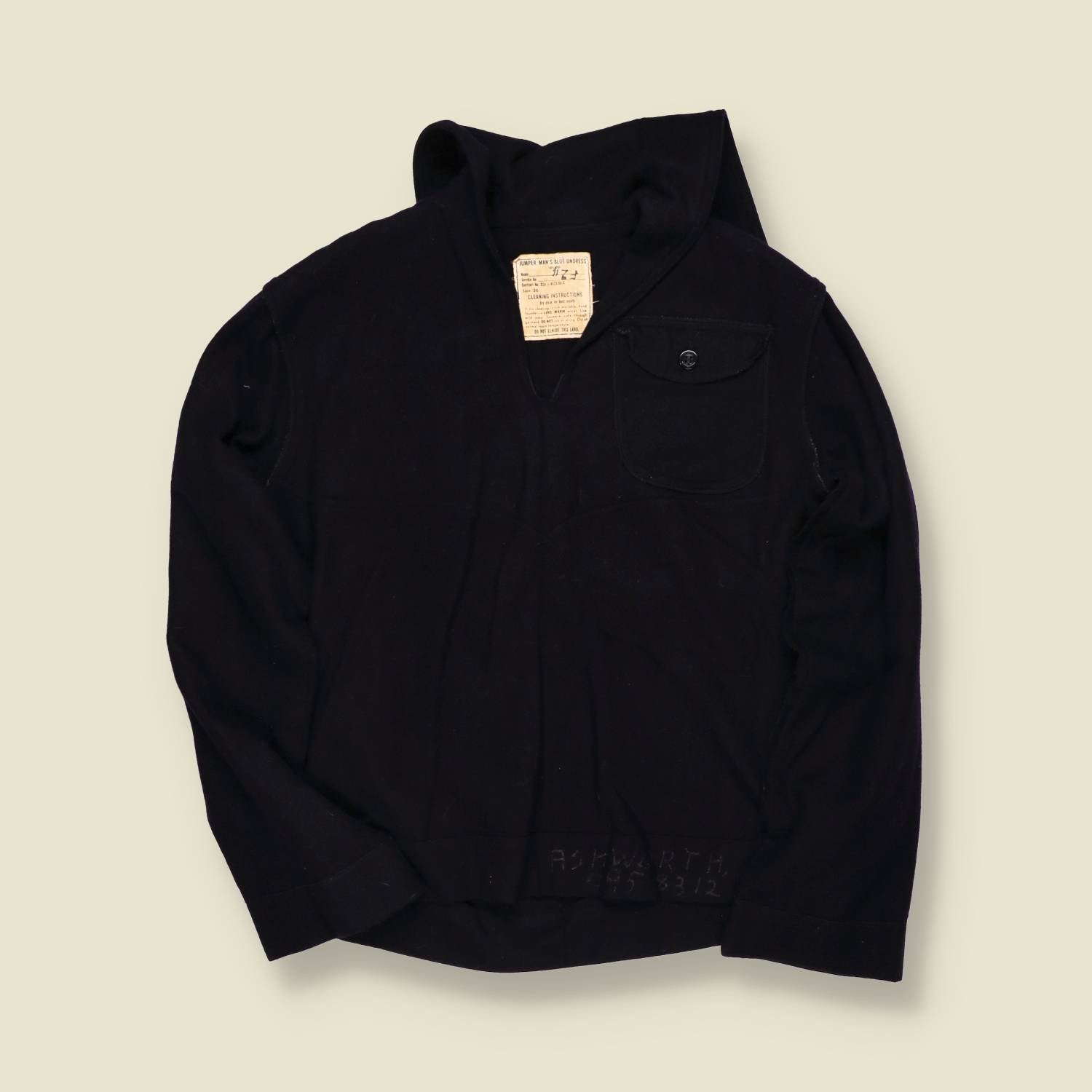 1950s | U.S. Navy | Wool Watch Hoodie – Black - S