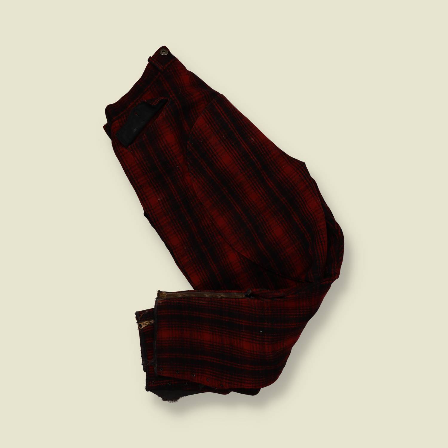 1950s–1960s | Woolrich | Wool Hunting Trousers  – Red & Black Plaid - W32-34