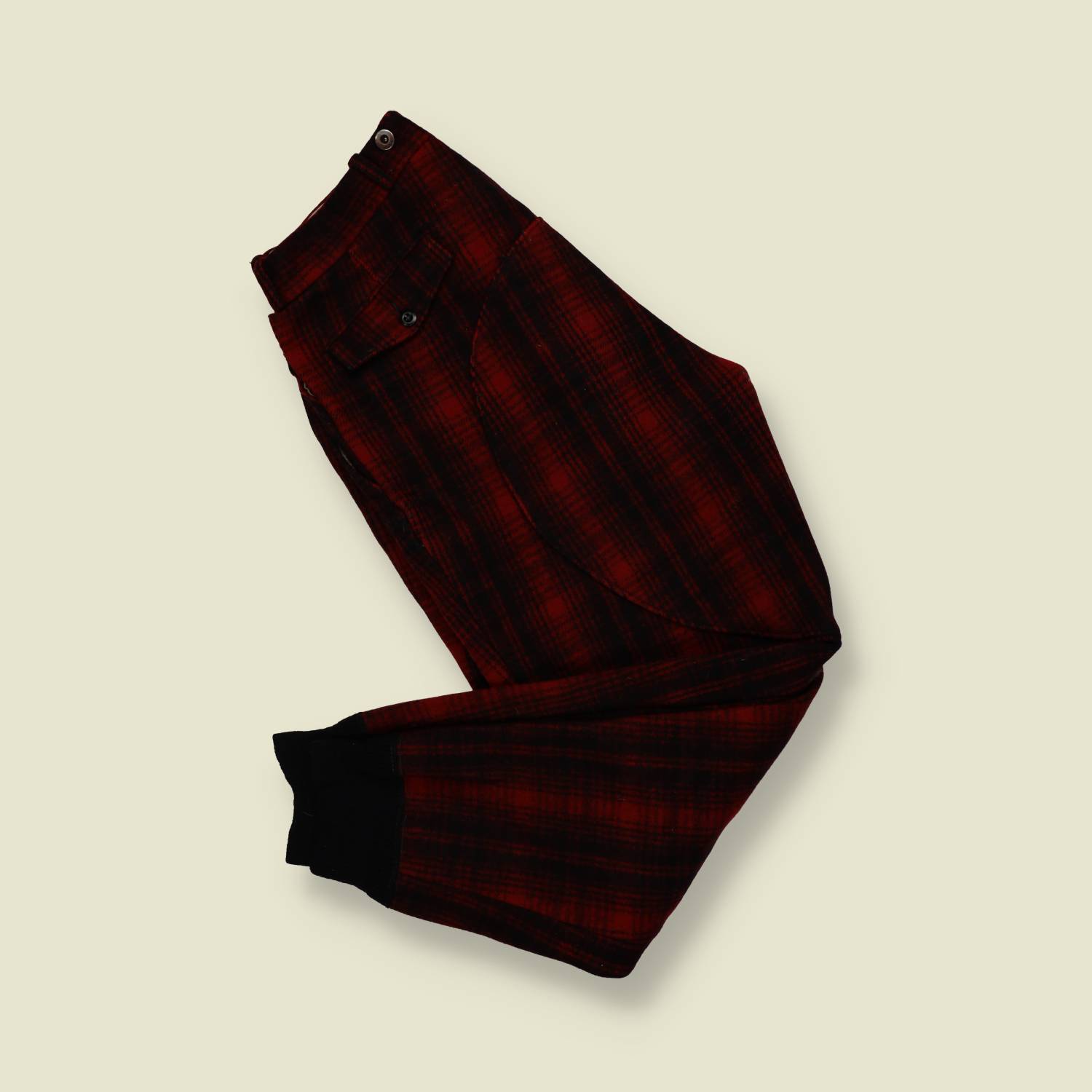 1950s–1960s | Woolrich | Wool Hunting Trousers – Red & Black Plaid - w32-34