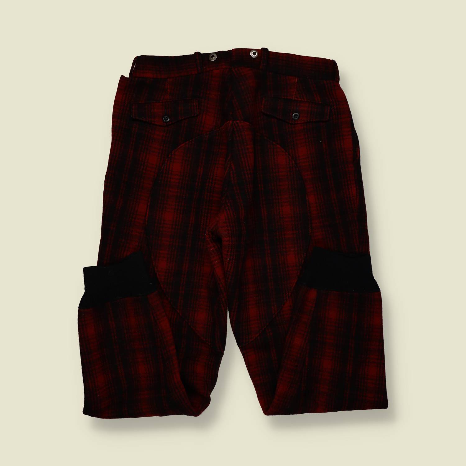 1950s–1960s | Woolrich | Wool Hunting Trousers – Red & Black Plaid - w32-34