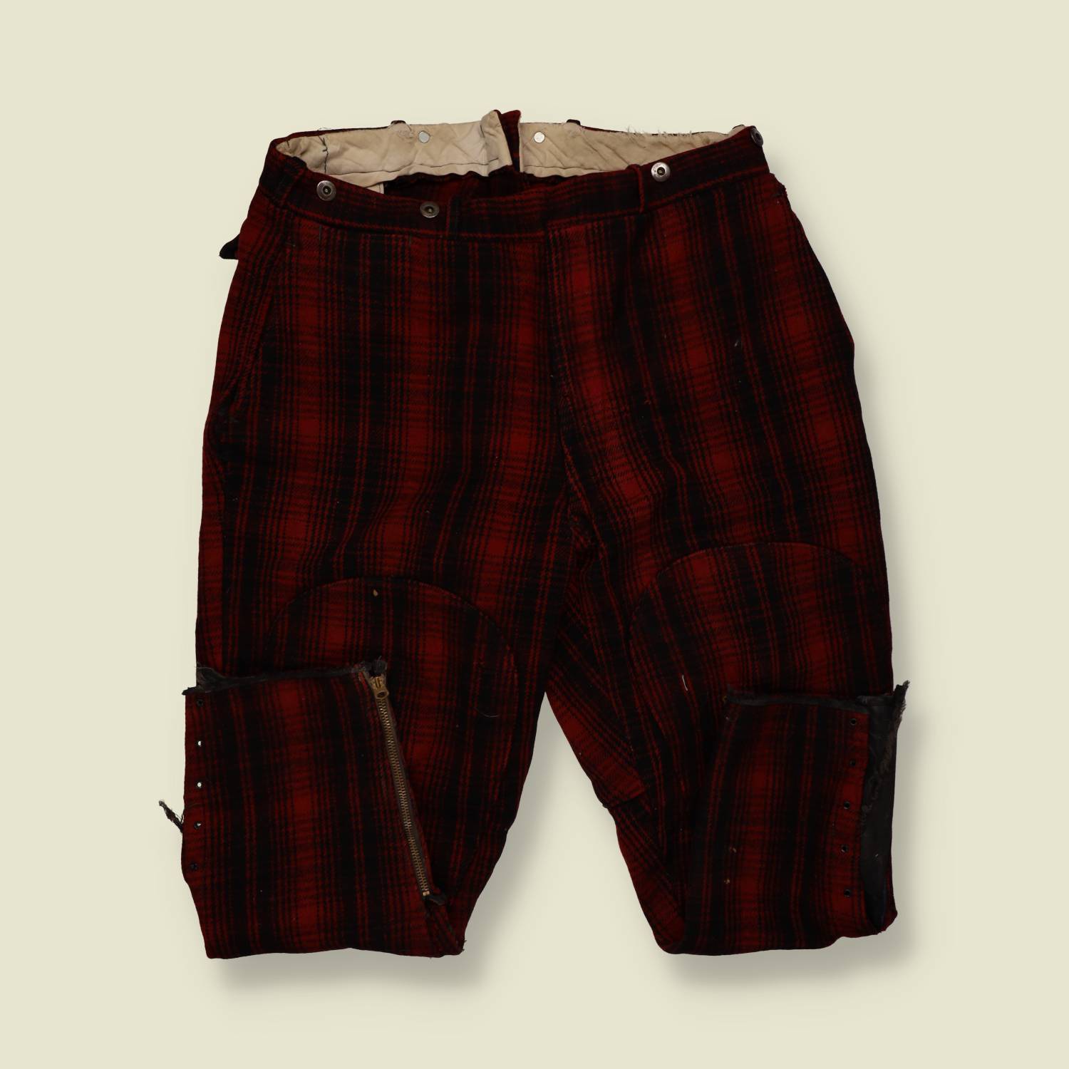 1950s–1960s | Woolrich | Wool Hunting Trousers – Red & Black Plaid - w28-30
