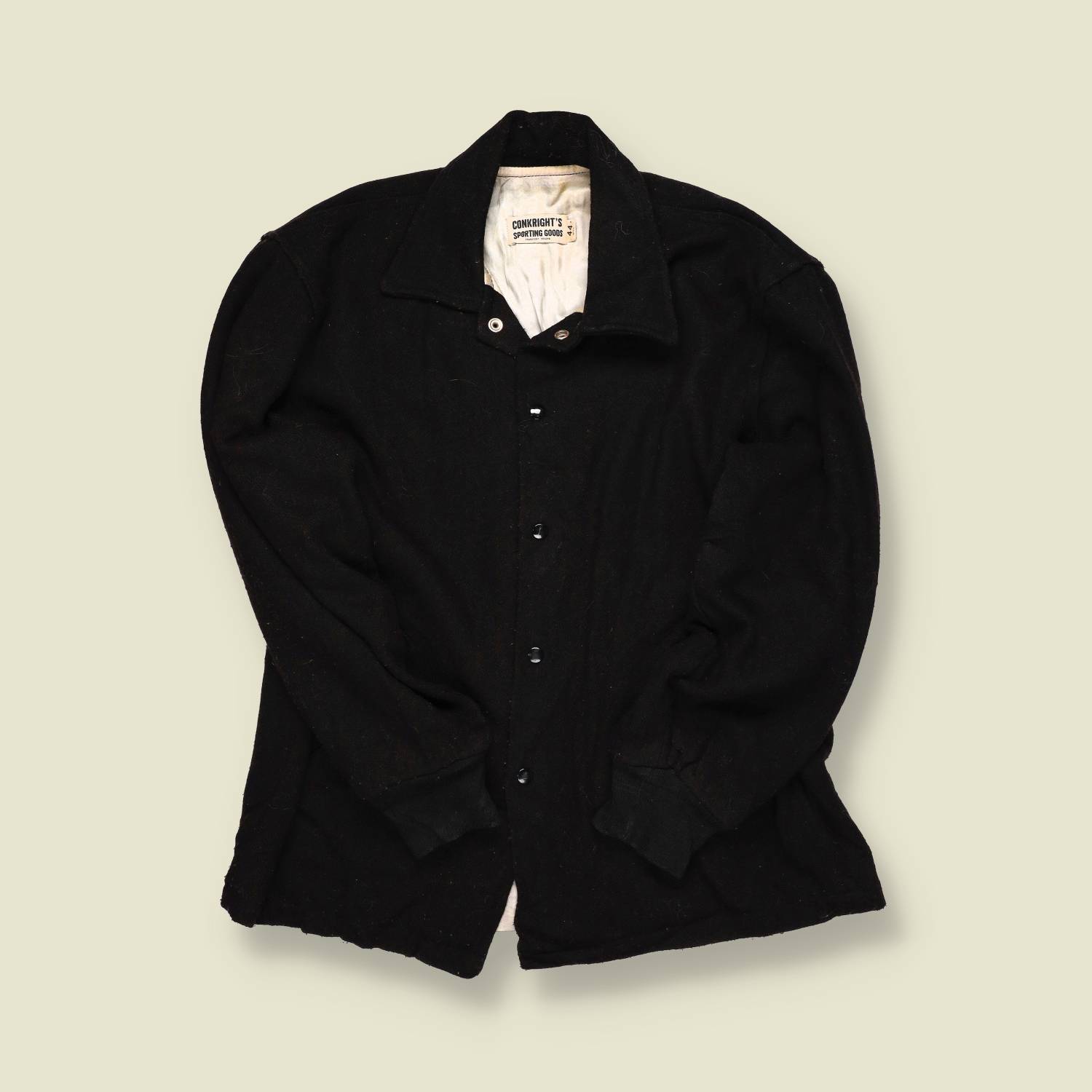 1940s–50s | Conwright’s Sporting Goods | Black Wool Jacket - XL/XXL