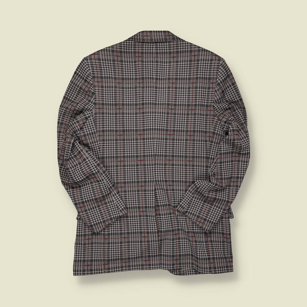 1970s | Bankers Hill | Houndstooth Sports Jacket – Black, White & Red - S
