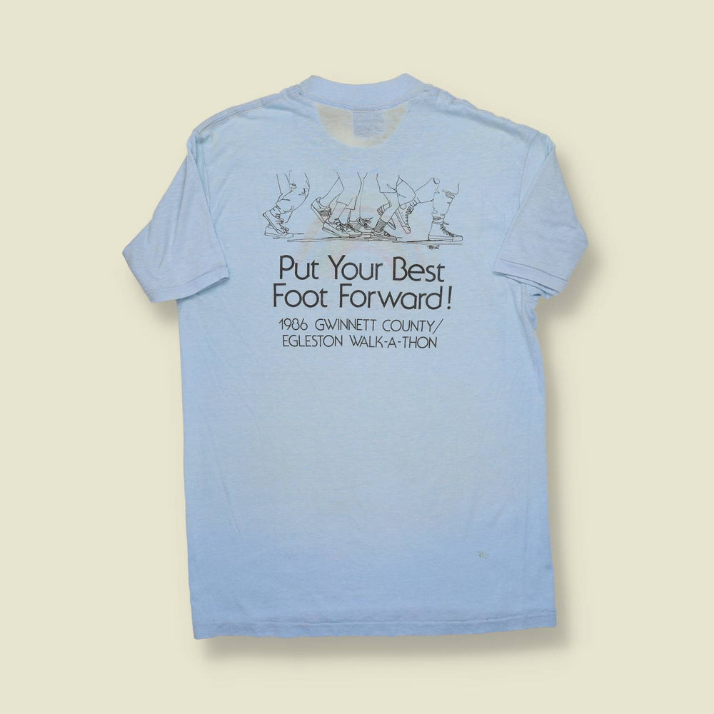 1986 | The Sneakers | Egleston Hospital Walk-A-Thon Tee – Light Blue - XXS/XS