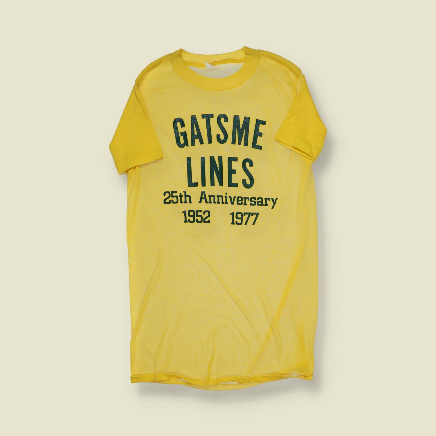 1970s | Unbranded | Gatsme Lines 25th Anniversary Tee – Yellow - XXS