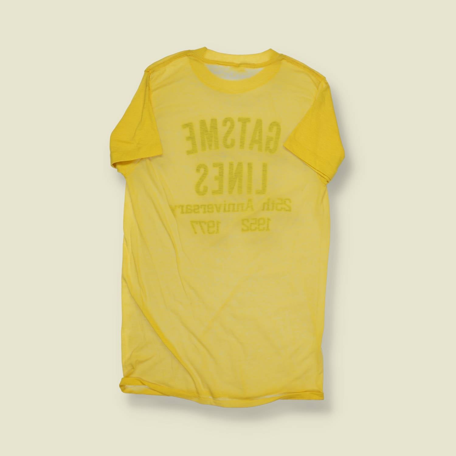 1970s | Unbranded | Gatsme Lines 25th Anniversary Tee – Yellow - XXS