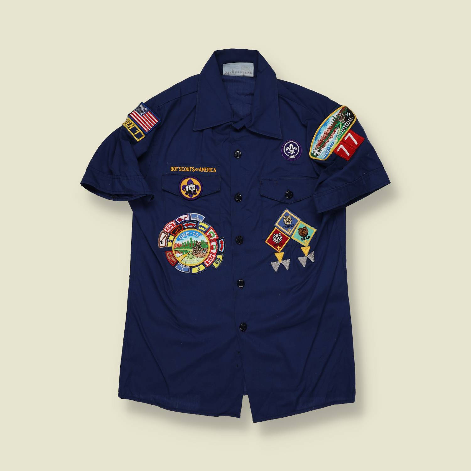 1980s | Boy Scouts of America | Patched Uniform Shirt – Navy - XXS/XS