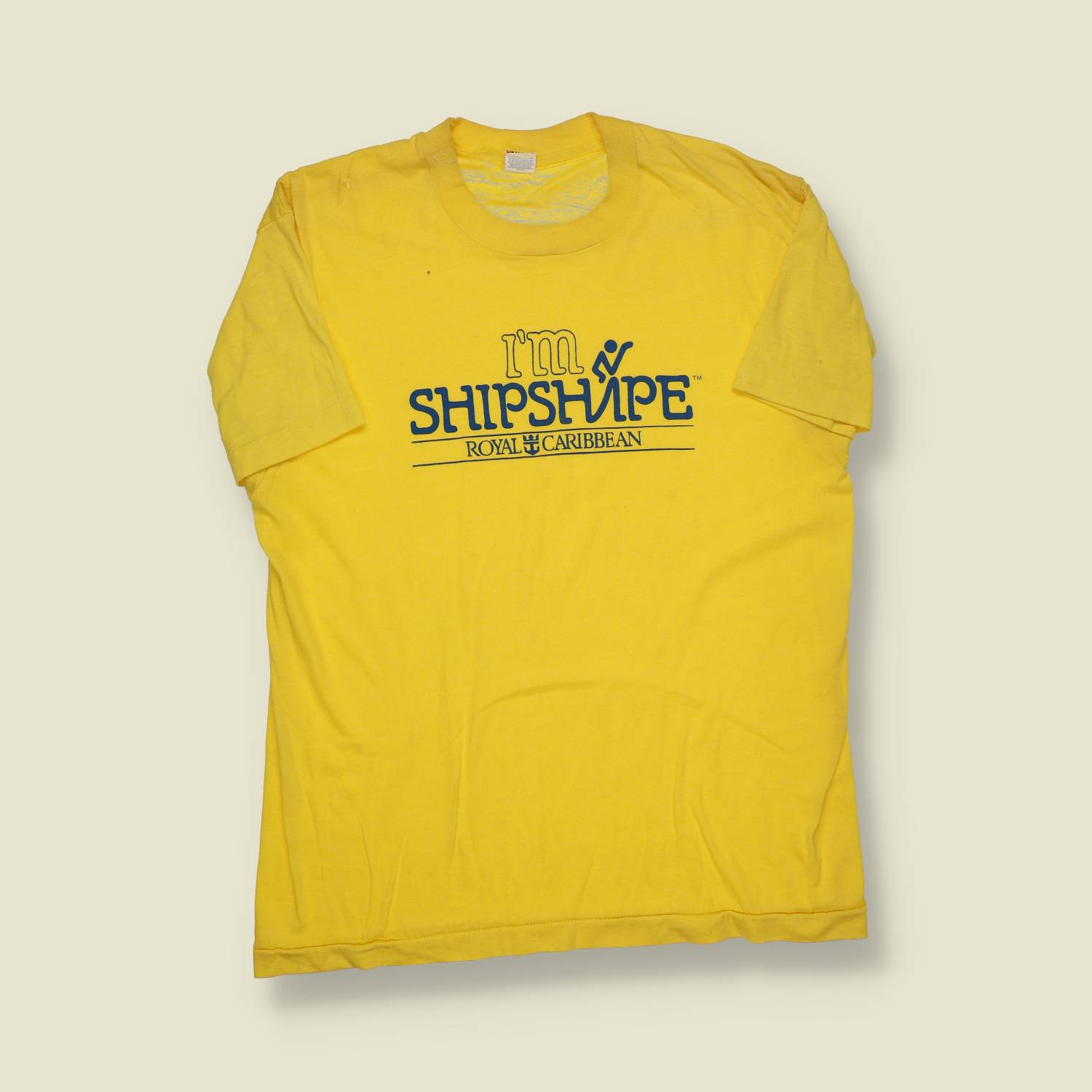 1980s | Unbranded | Royal Caribbean “I’m Shipshape” Tee – Yellow - S