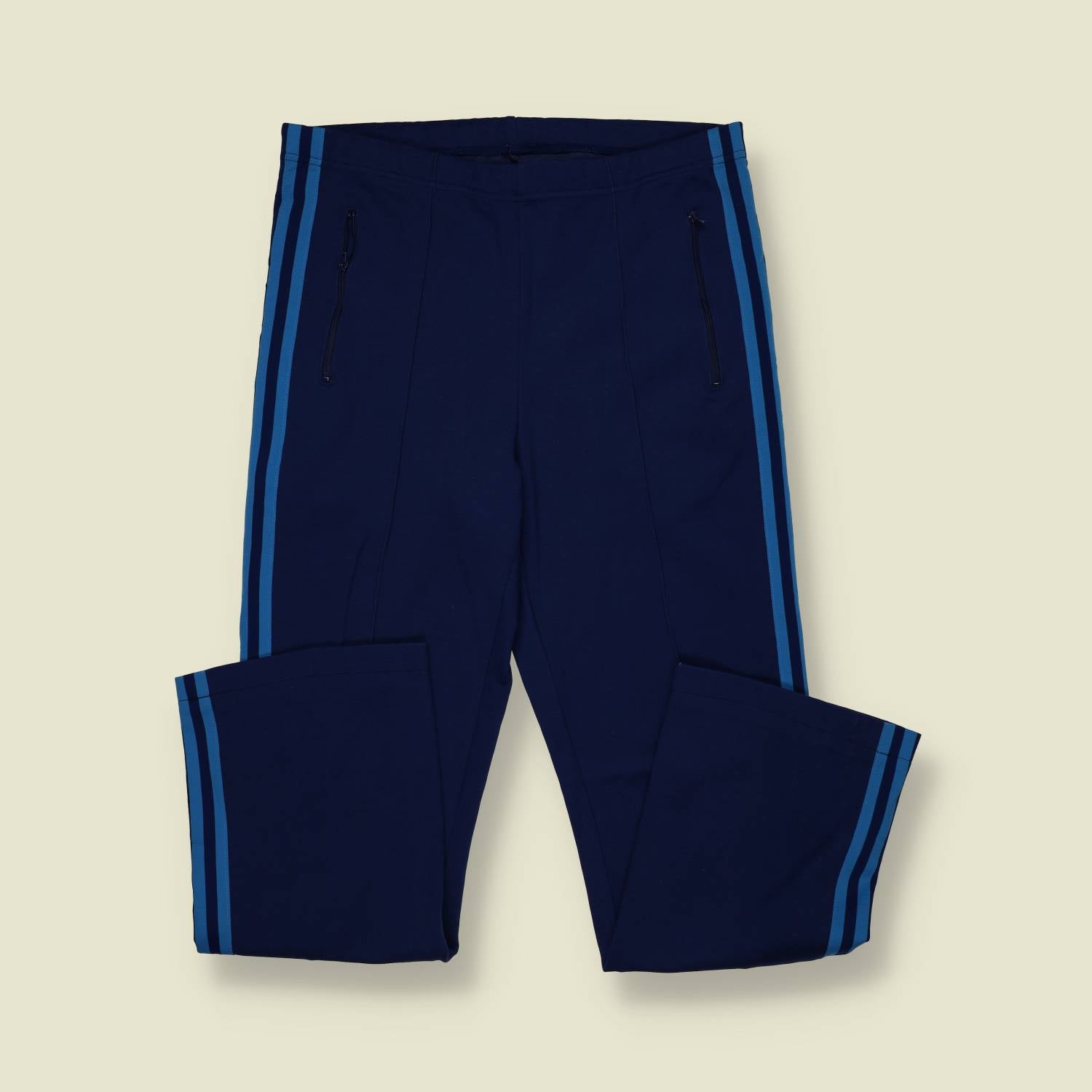 1970s/80s | Adidas | Navy Track Pants – Blue Triple Stripe - W30-36