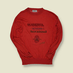 1990s | Iceberg | Made in Italy Dollar-Motif Knit – Red - M/L