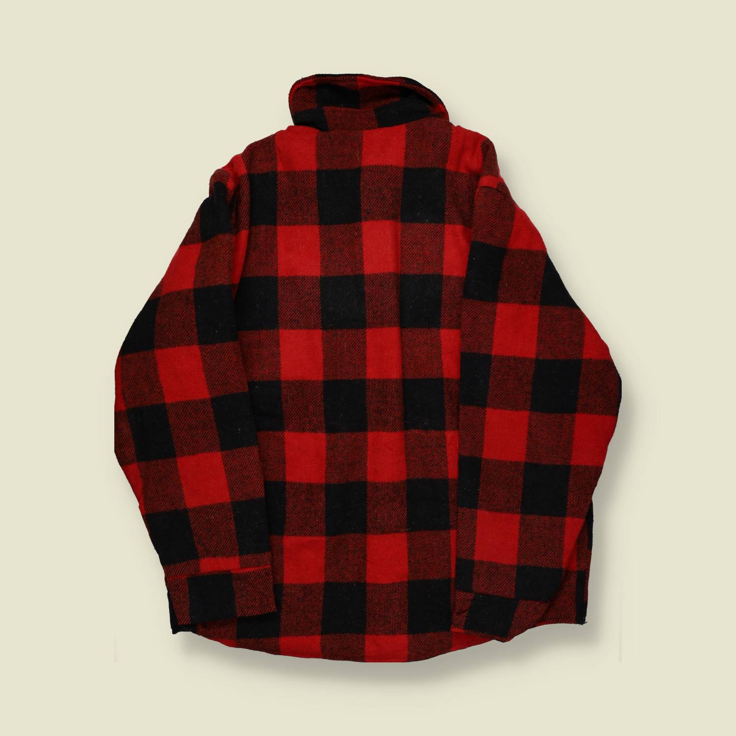 1960s | Made in USA | Lined Wool Jac-Shirt – Red/Black Buffalo Check - L