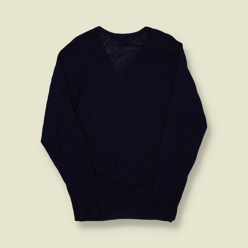 1980s/90s | Puma | V-Neck Logo Knit – Navy - S
