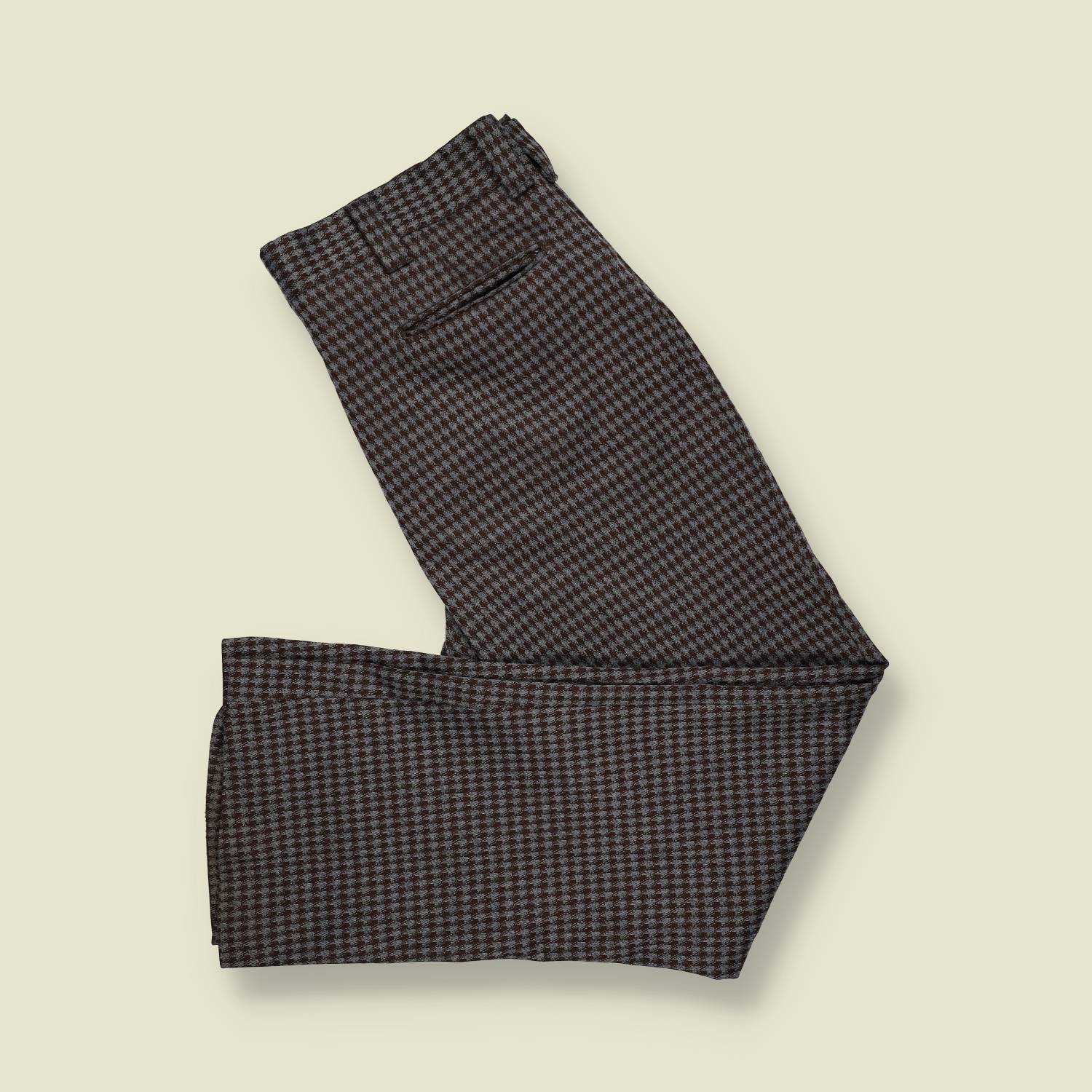 1970s | Farah | Houndstooth Flared Trousers – Brown/Grey - w36-38