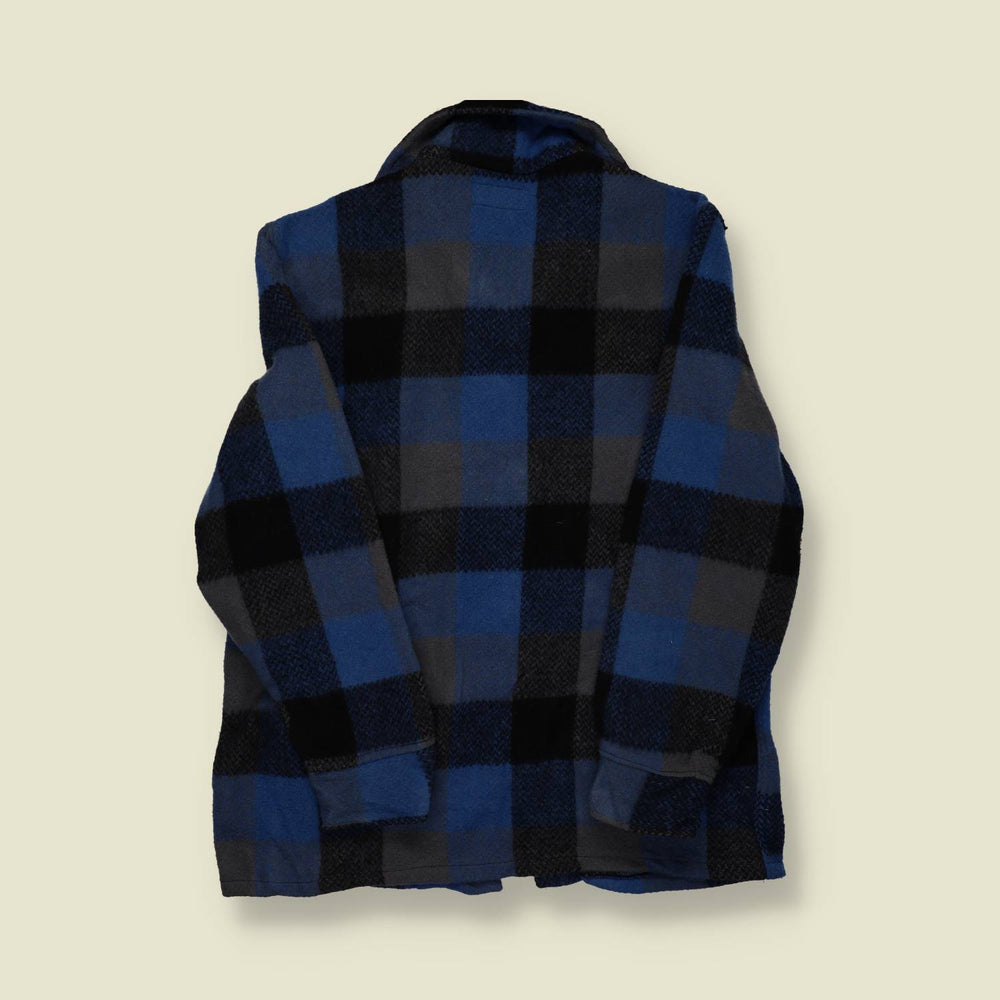 1970s | Gander Mountain | Made in USA | Wool Jac-Shirt – Blue/Black/Grey Check - S