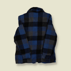 1970s | Gander Mountain | Made in USA | Wool Jac-Shirt – Blue/Black/Grey Check - S