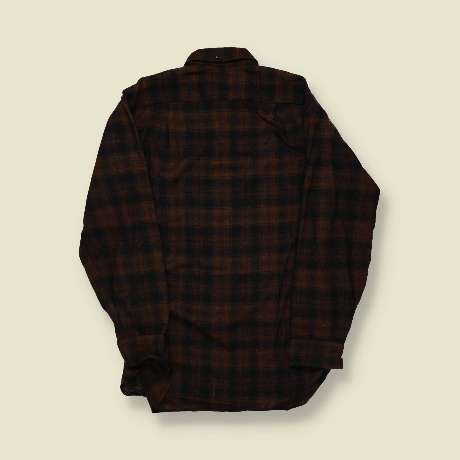 1970s | Pendleton | Wool Flannel Shirt – Brown/Black Shadow Plaid - M