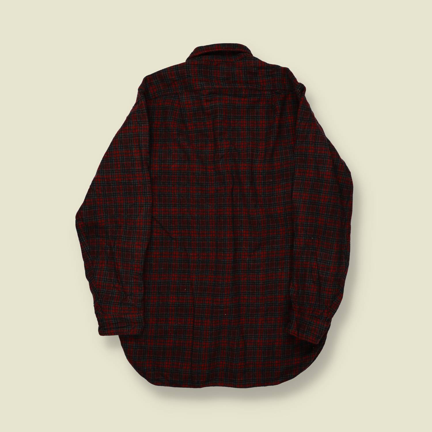 1950s–60s | Pendleton | Wool Flannel Shirt – Red/Green Shadow Tartan - S